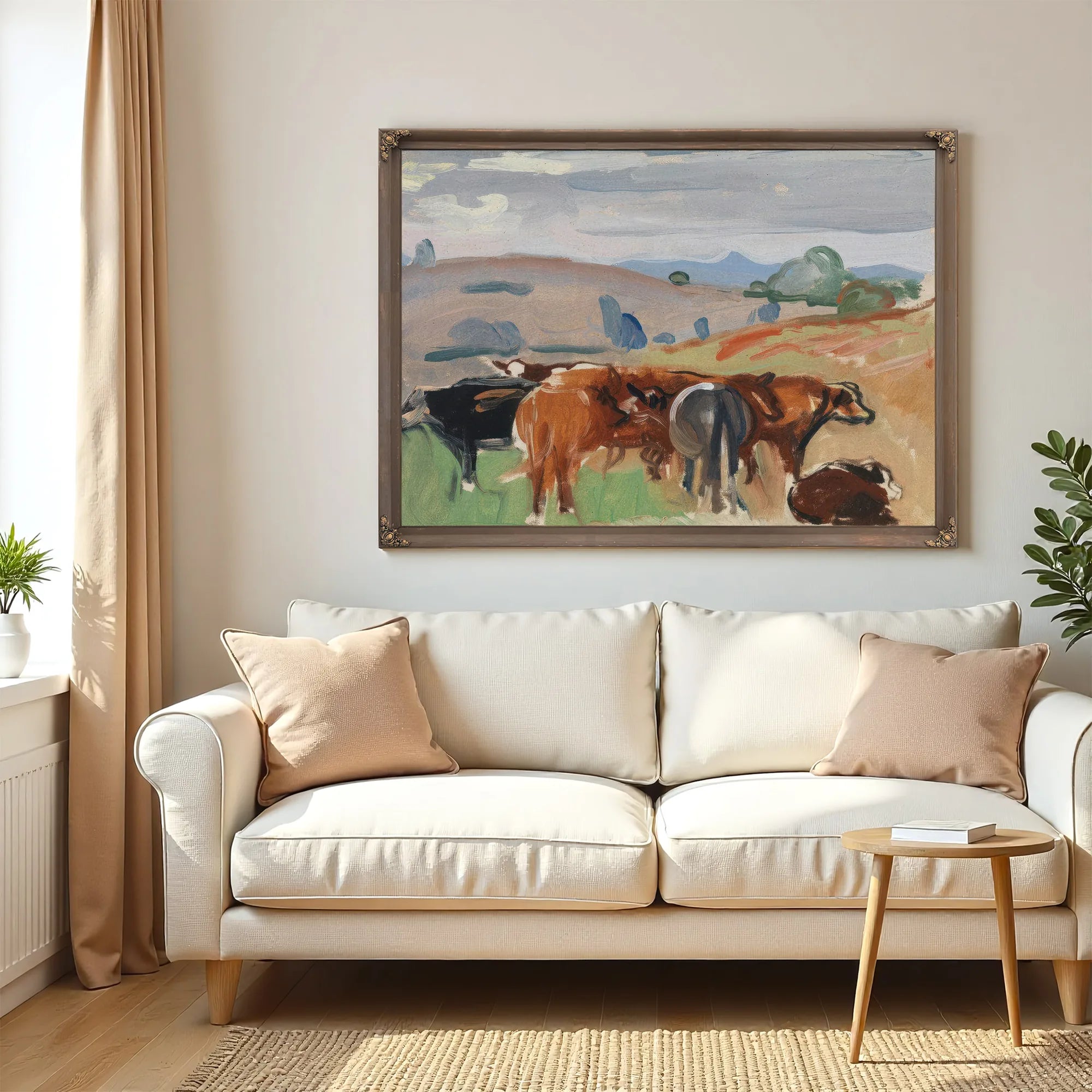 Landscape With Cattle By Pierre Daura Fine Art Print