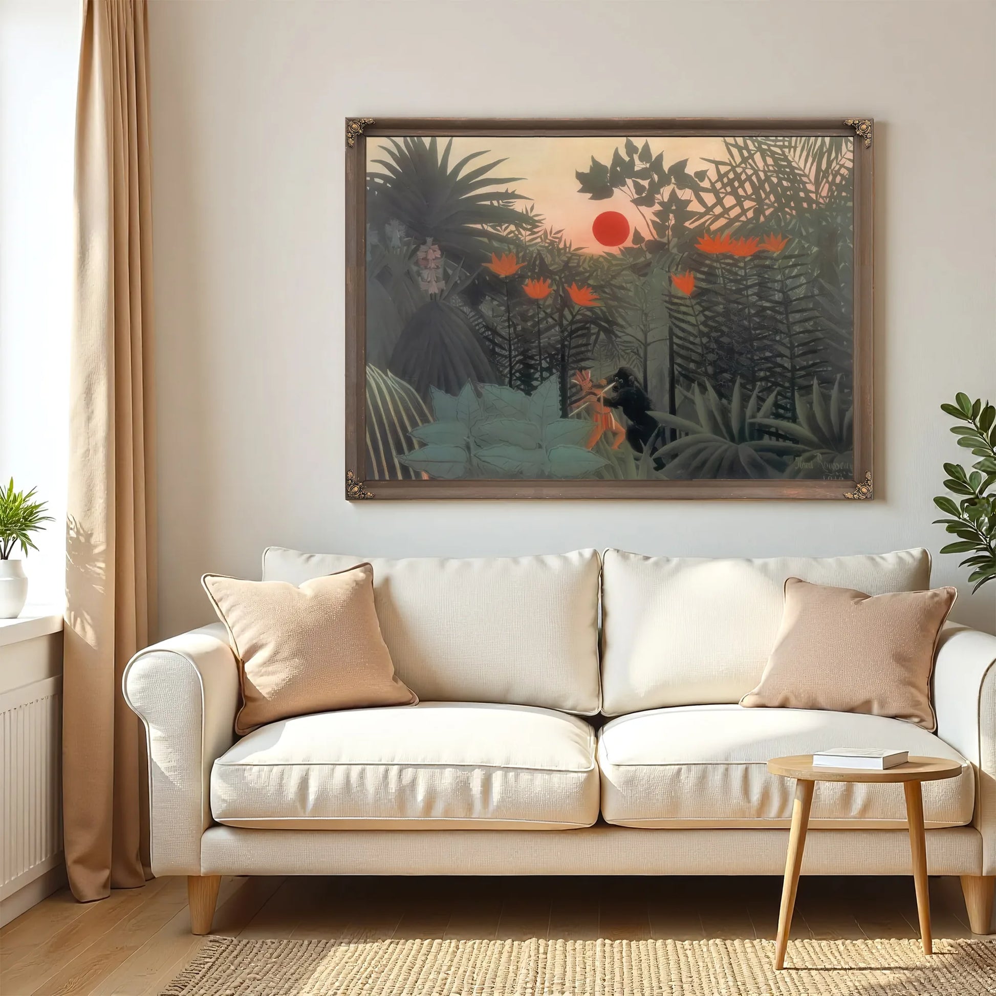 Exotic Landscape Fight Between Gorilla And Indian 1910 By Henri Rousseau Fine Art Print