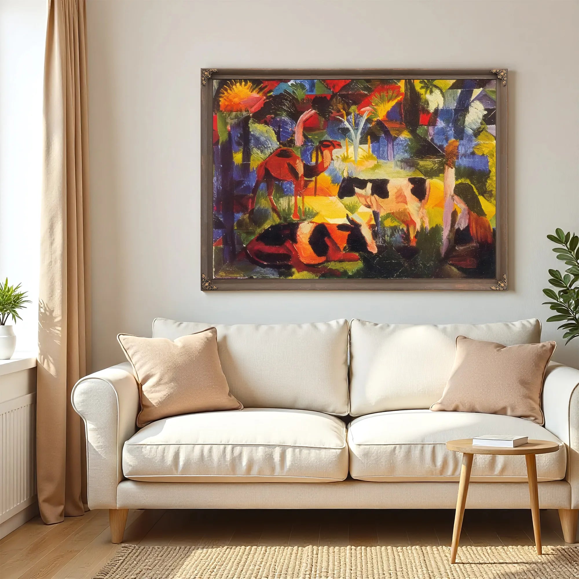 Landscape With Cows And Camels By August Macke Fine Art Print