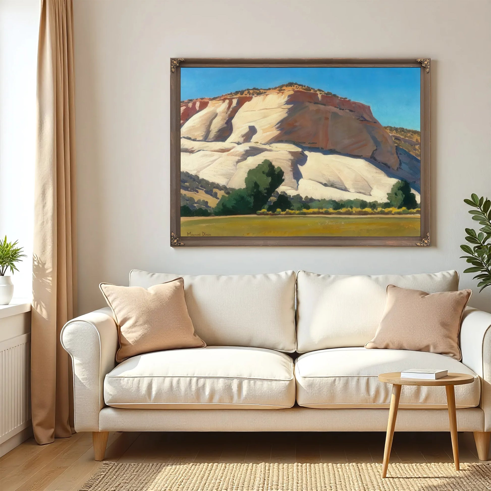 White Butte And Meadow By Maynard Dixon Fine Art Print