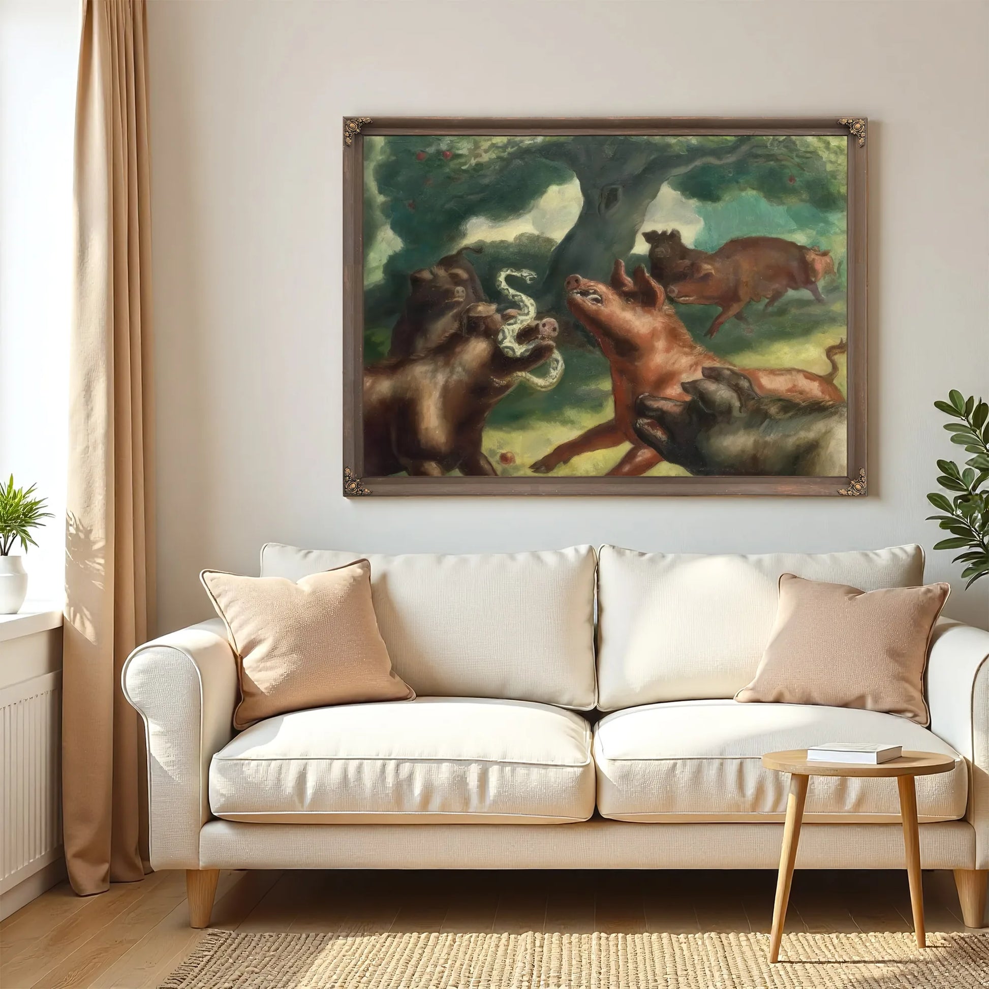 Hogs Killing A Snake By John Steuart Curry Fine Art Print