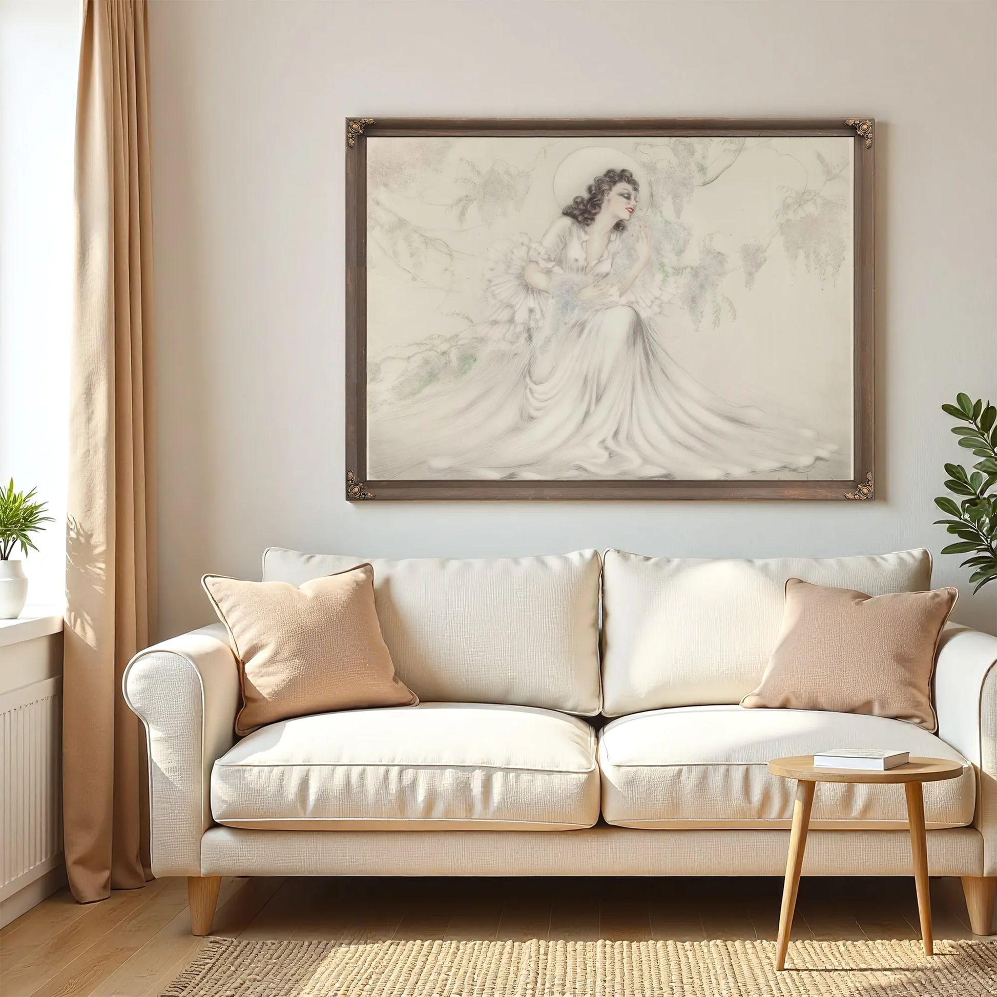 Hand With A Pearl From Le Vie Des Seines And Wisteria Two Works Circa 1940 By Louis Icart Fine Art Print