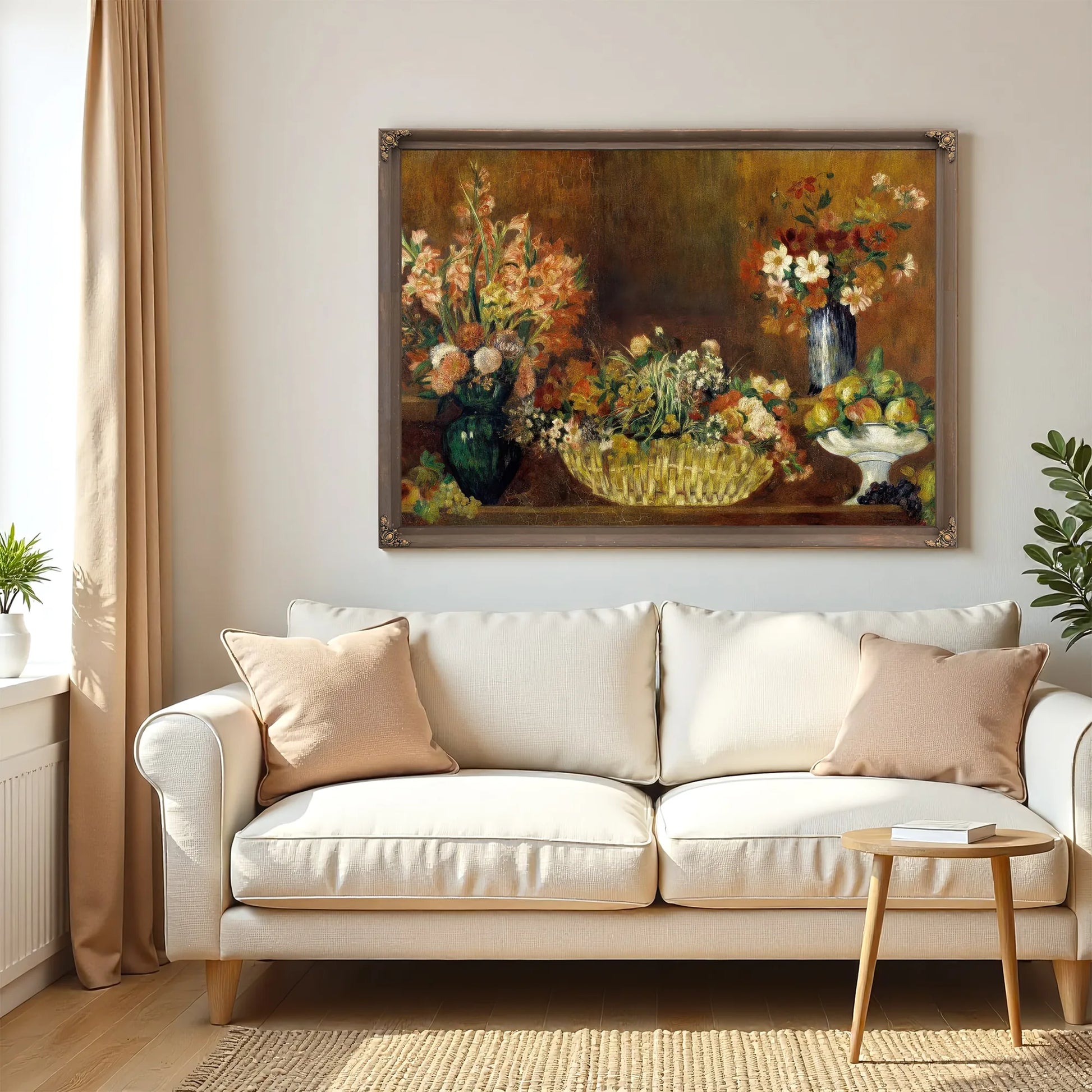 Still Life With Flowers And Fruit By Pierre August Renoir Fine Art Print