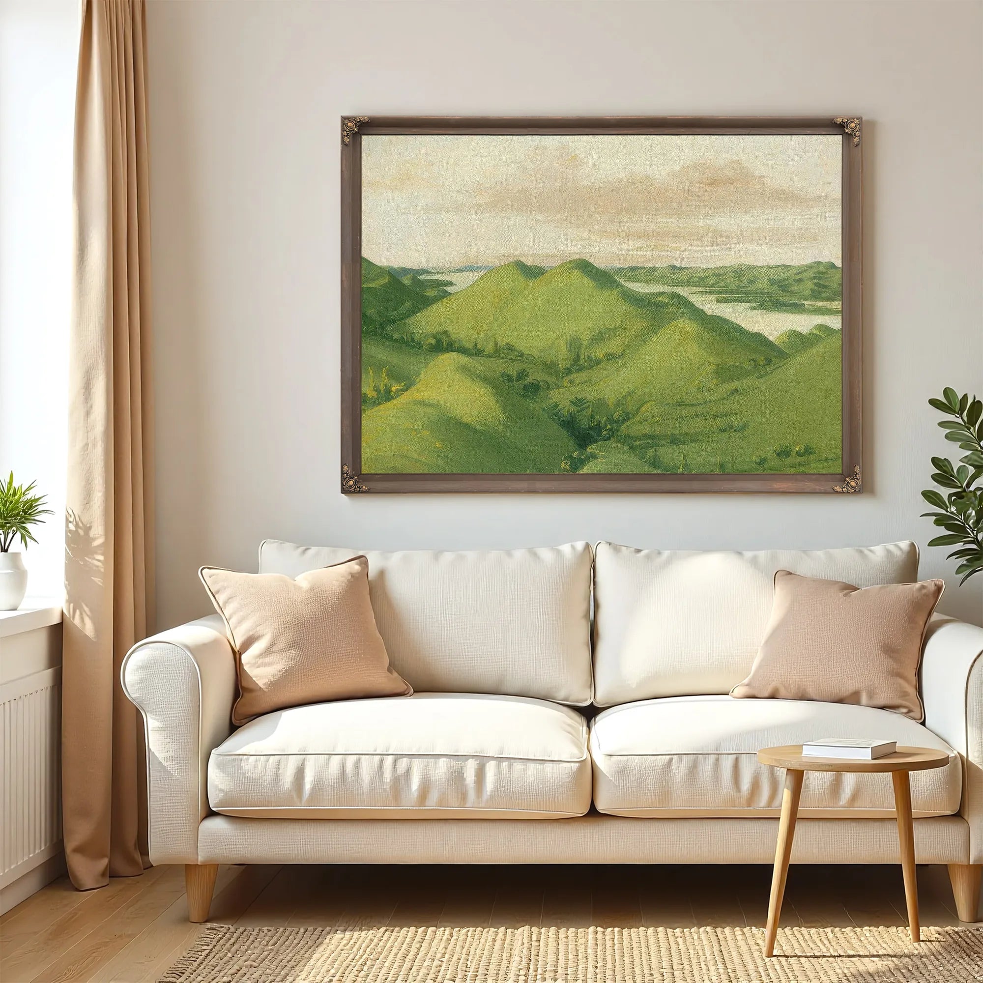 Beautiful Grassy Bluffs, 110 Miles Above St. Louis By George Catlin Fine Art Print