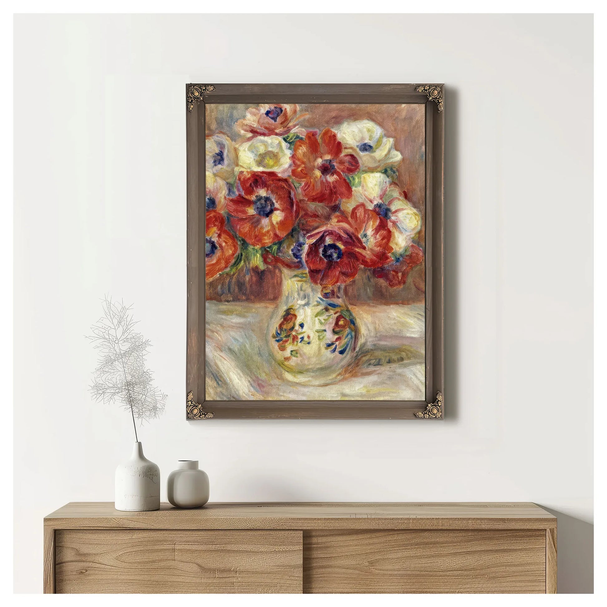 Still Life With Anemones By Pierre Auguste Renoir Fine Art Print