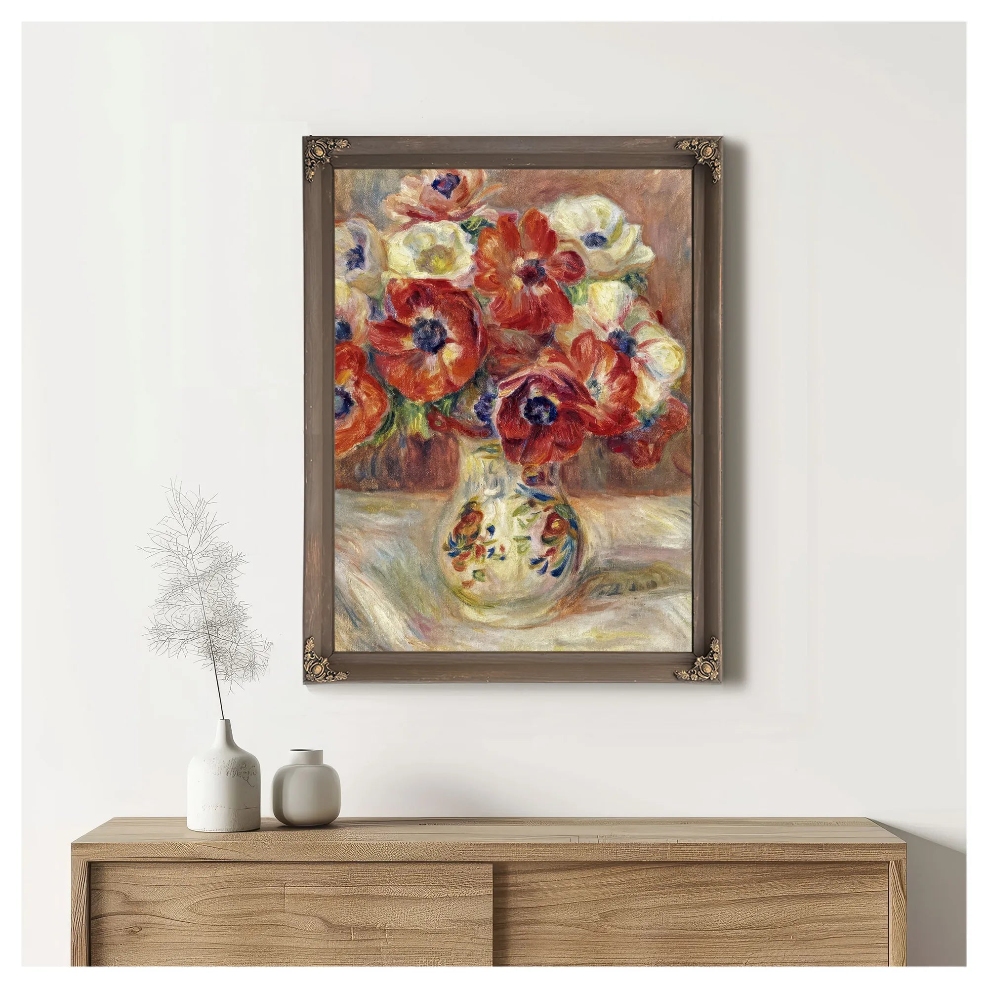 Still Life With Anemones By Pierre Auguste Renoir Fine Art Print