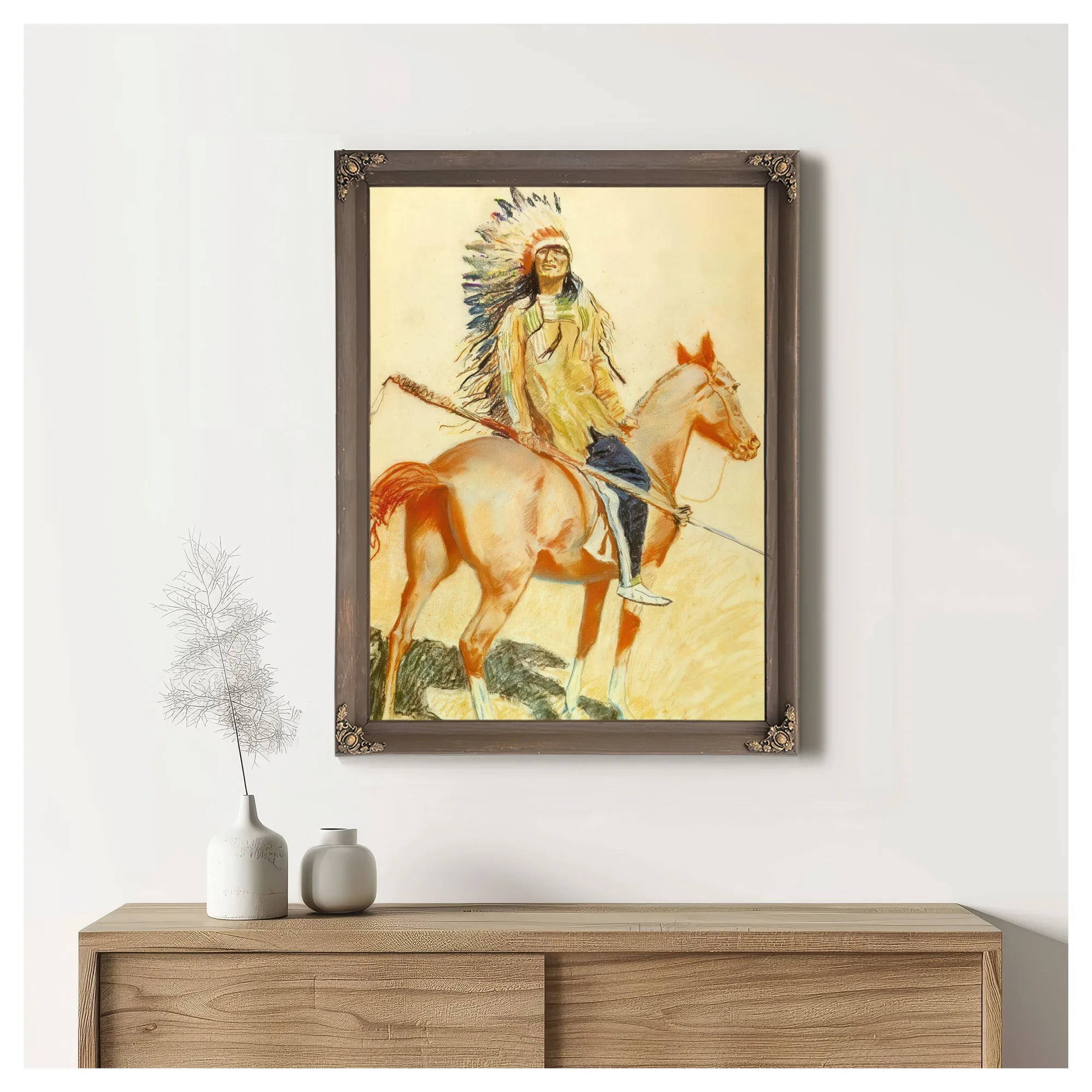 A Sioux Chief By Frederic Remington Fine Art Print
