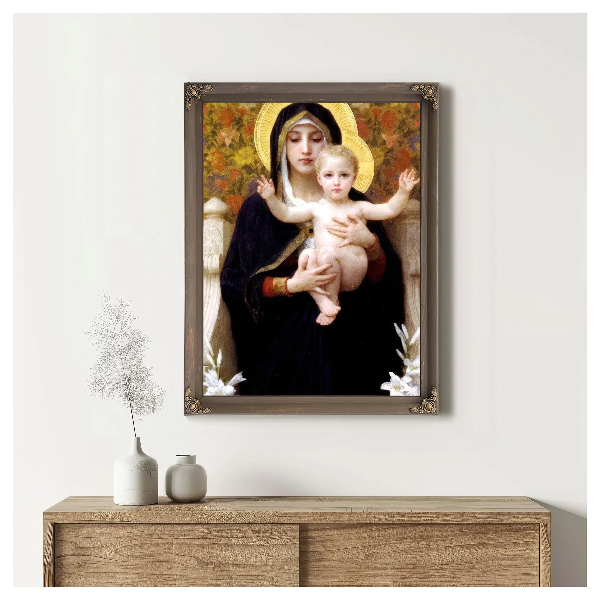 The Madonna Of The Lilies 1899 By William Adolphe Bouguereau Fine Art Print