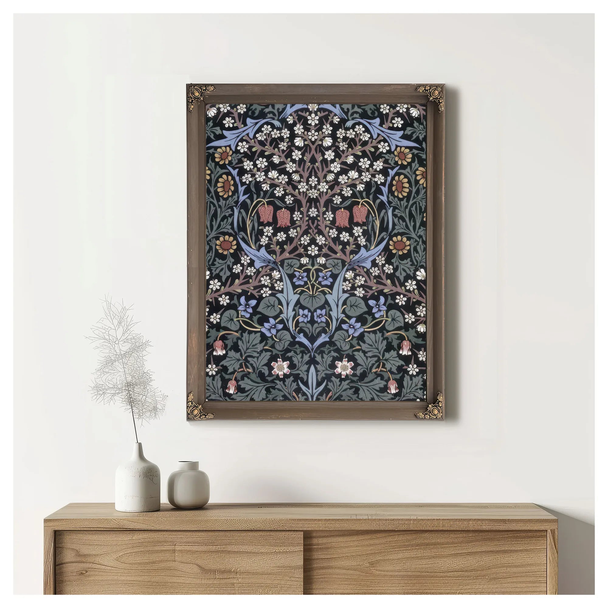 Blackthorn Wallpaper By William Morris Fine Art Print