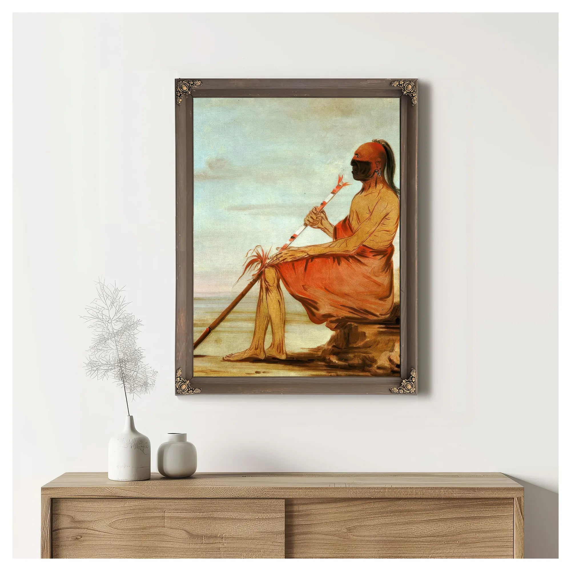 Coo Coo Coo, The Owl, An Aged Chief By George Catlin Fine Art Print