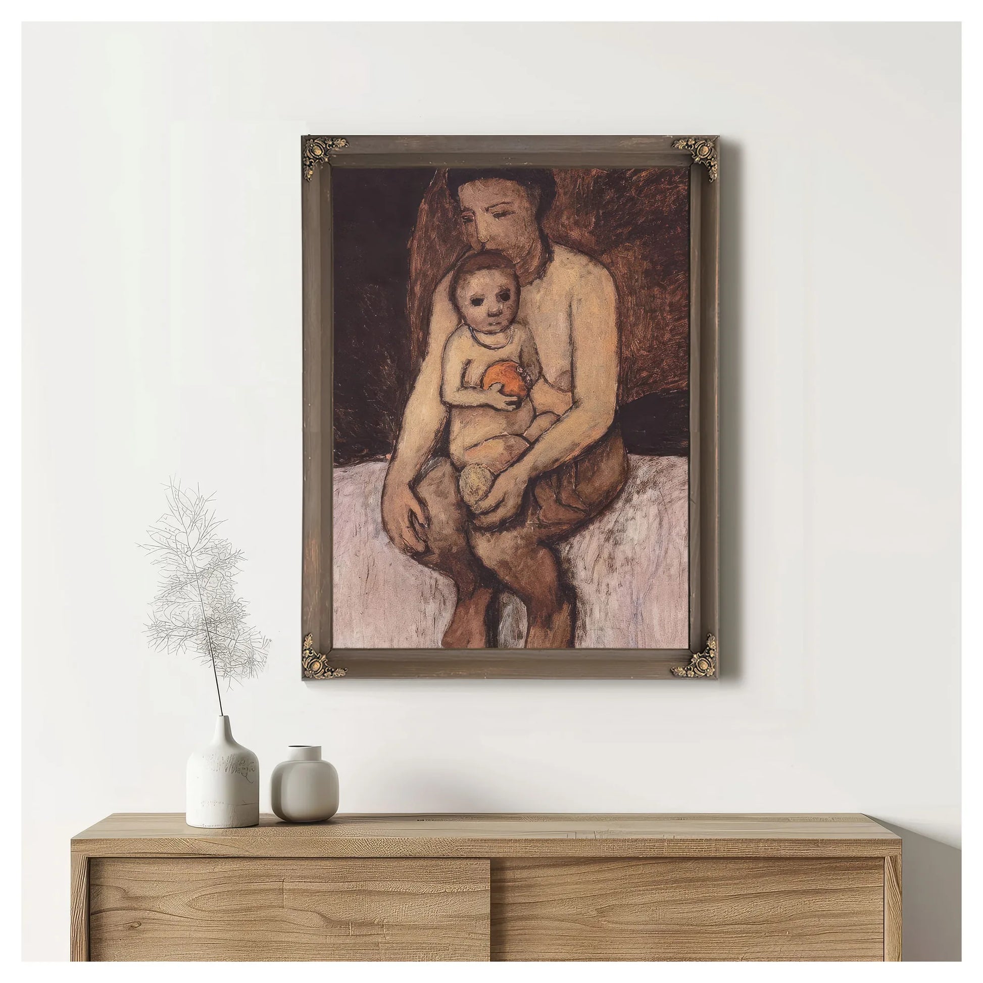 Seated Mother With Child On Her Lap By Paula Modersohn Becker Fine Art Print