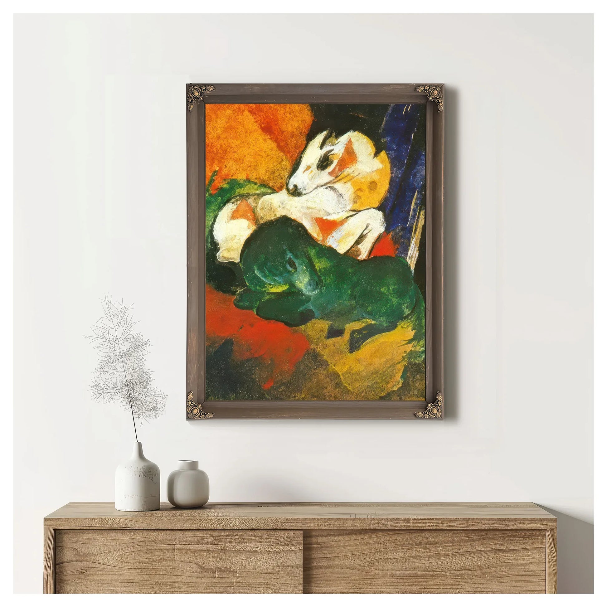 Green And White Horse By Franz Marc Fine Art Print
