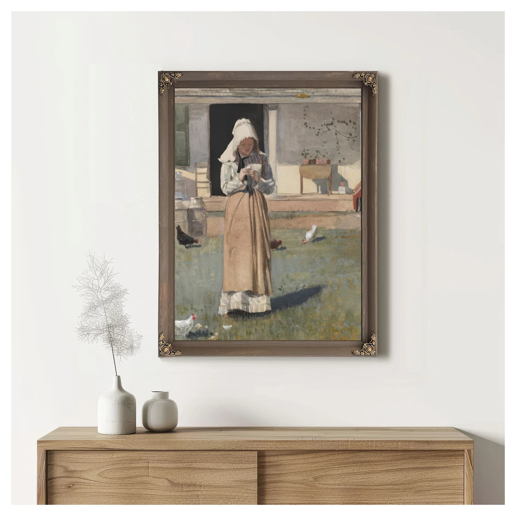 The Sick Chicken By Winslow Homer Fine Art Print