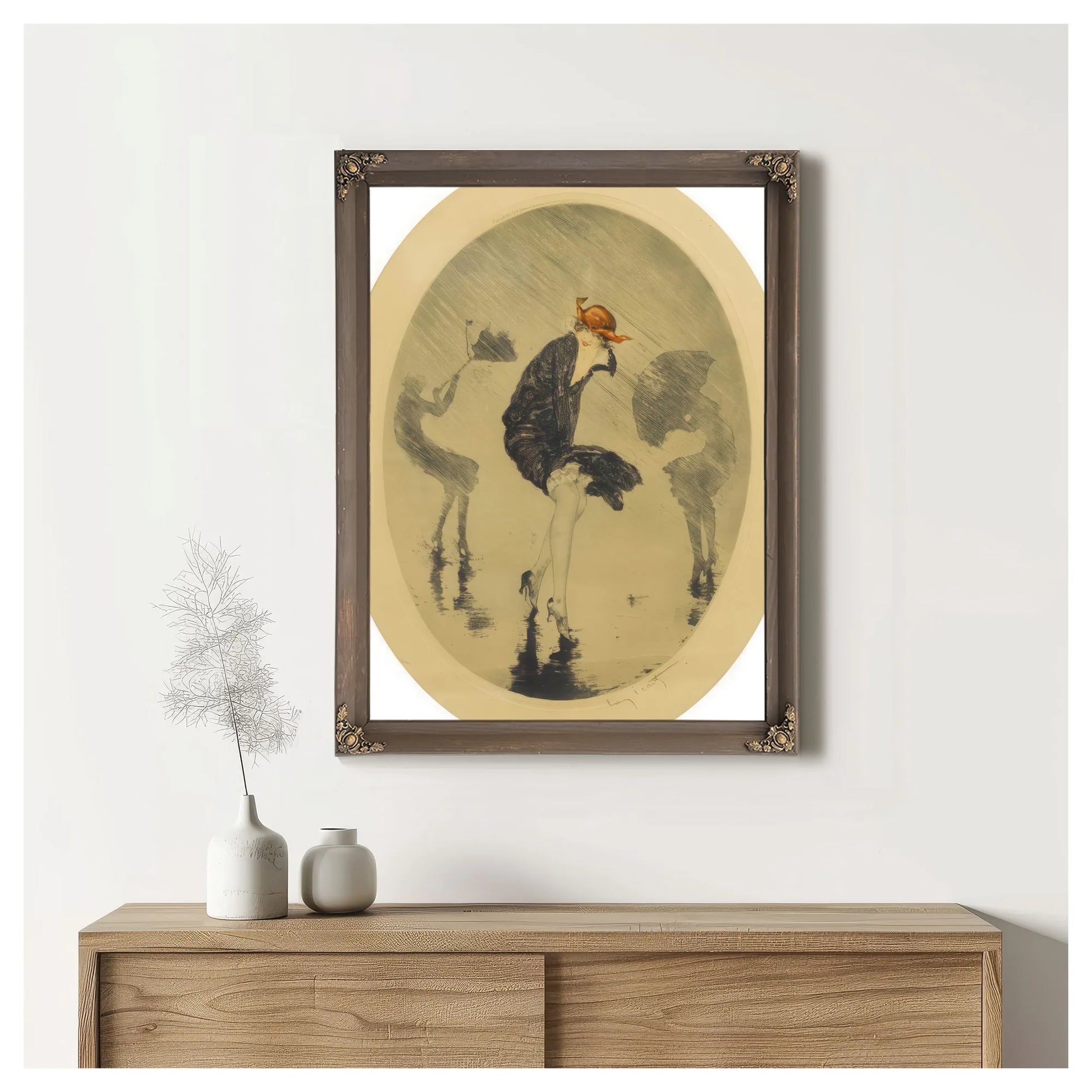 Laverse Rain 1925 By Louis Icart Fine Art Print