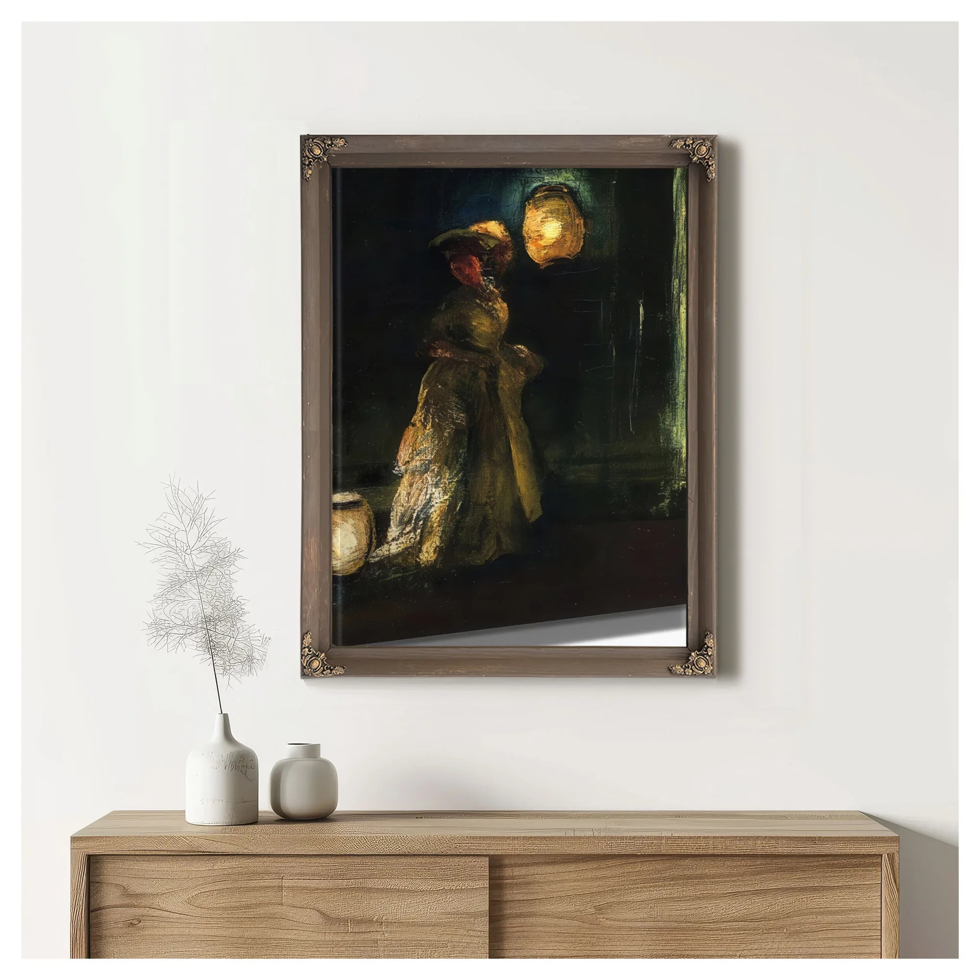 Shinn 1912 Girl With Japanese Lanterns By Everett Shinn Fine Art Print