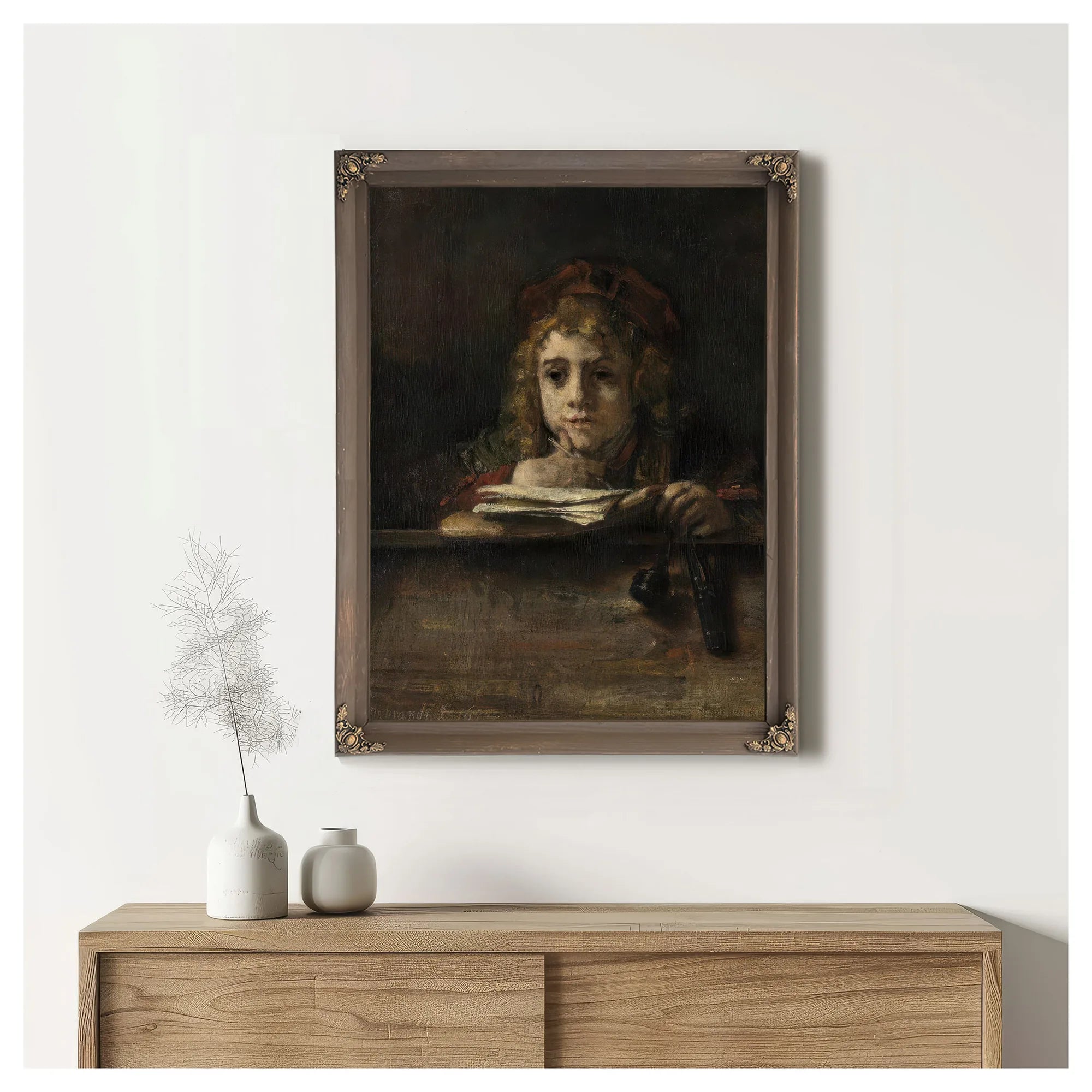 Titus Van Rijn The Artist's Son Reading By Rembrandt Fine Art Print