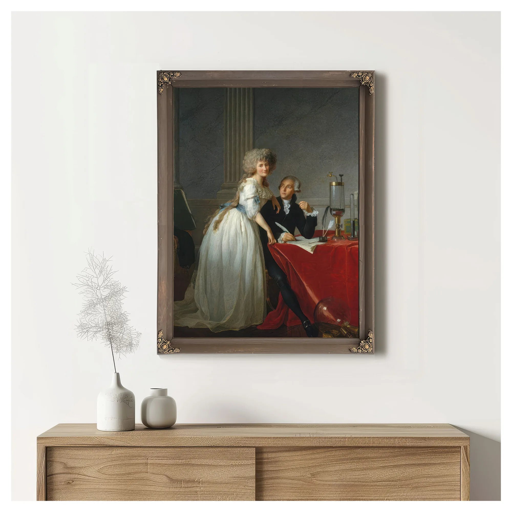 Antoine Laurent Lavoisier And His Wife Marie Anne Pierrette Paulze By Jacques Louis David Fine Art Print