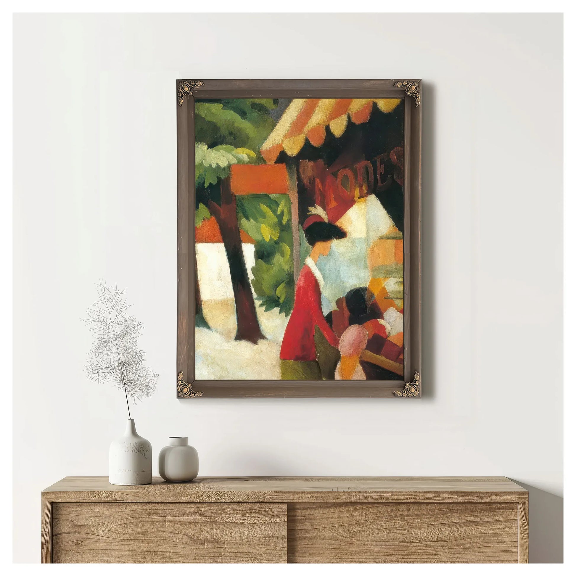 In Front Of The Hat Shop By August Macke Fine Art Print