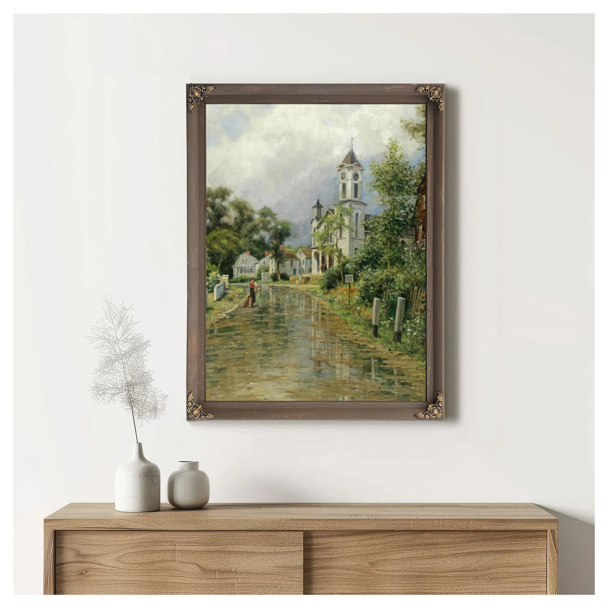 View Of Old Mystic, Connecticut By Louis Aston Knight Fine Art Print