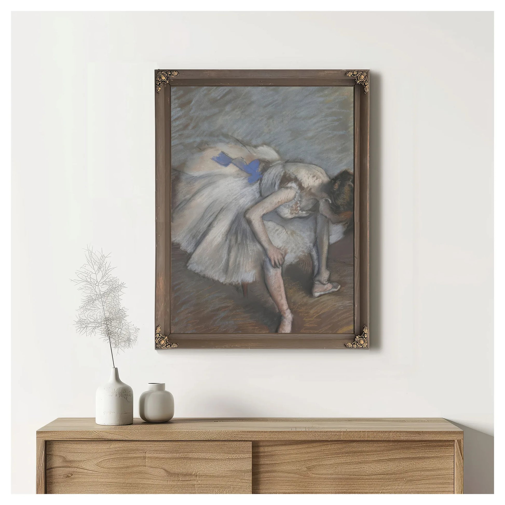 Seated Dancer Leaning Forward, Massaging Her Left Foot By Edgar Degas Fine Art Print
