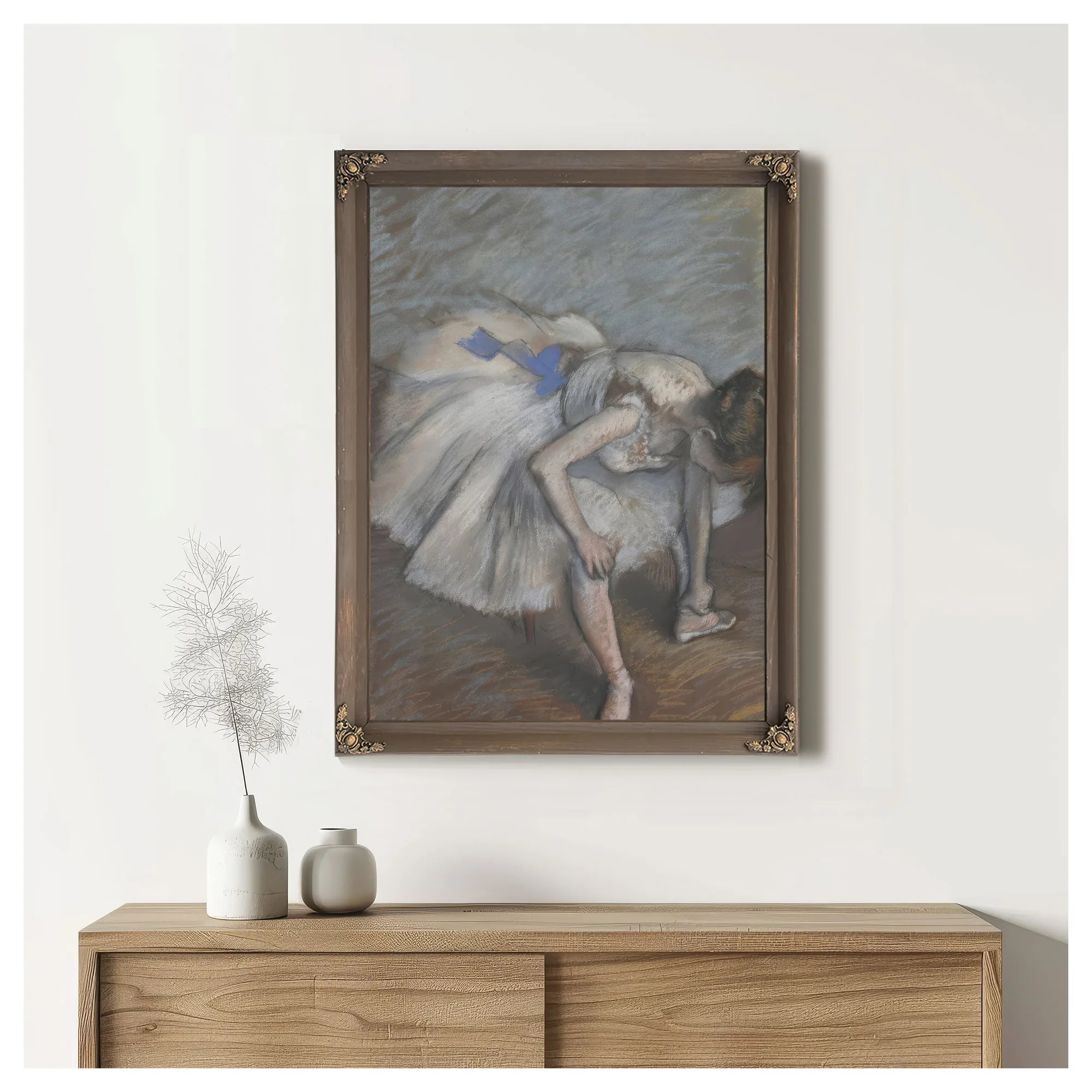 Seated Dancer Leaning Forward, Massaging Her Left Foot By Edgar Degas Fine Art Print
