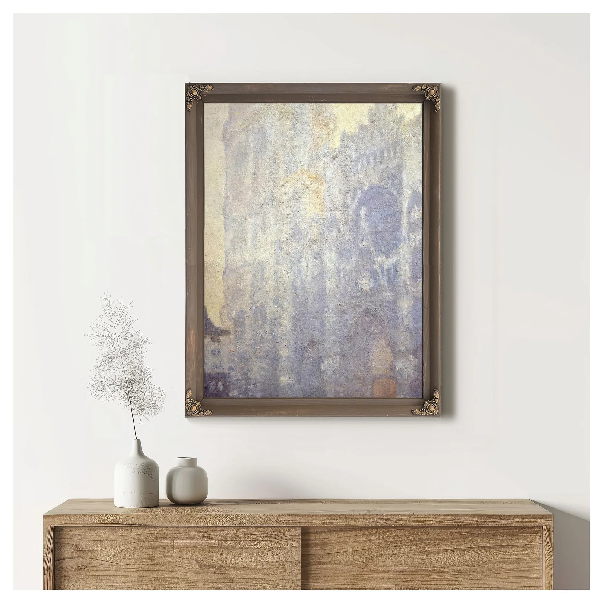 Rouen Cathedral Morning Sun Harmony In Blue By Claude Monet Fine Art Print