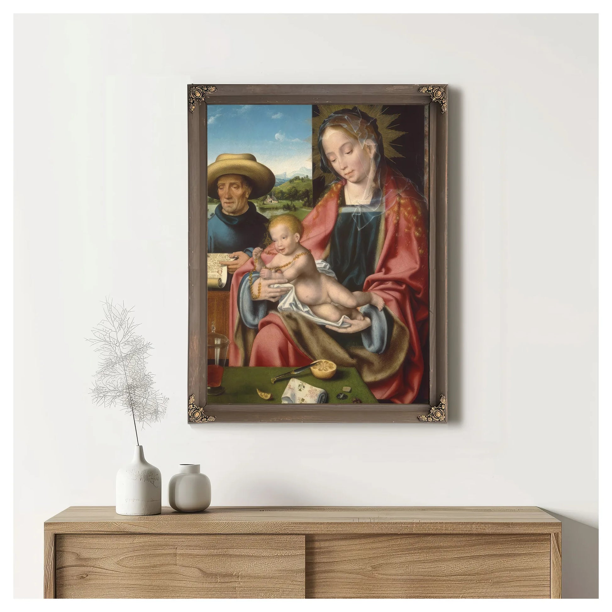 The Holy Family By Joos Van Cleve Fine Art Print