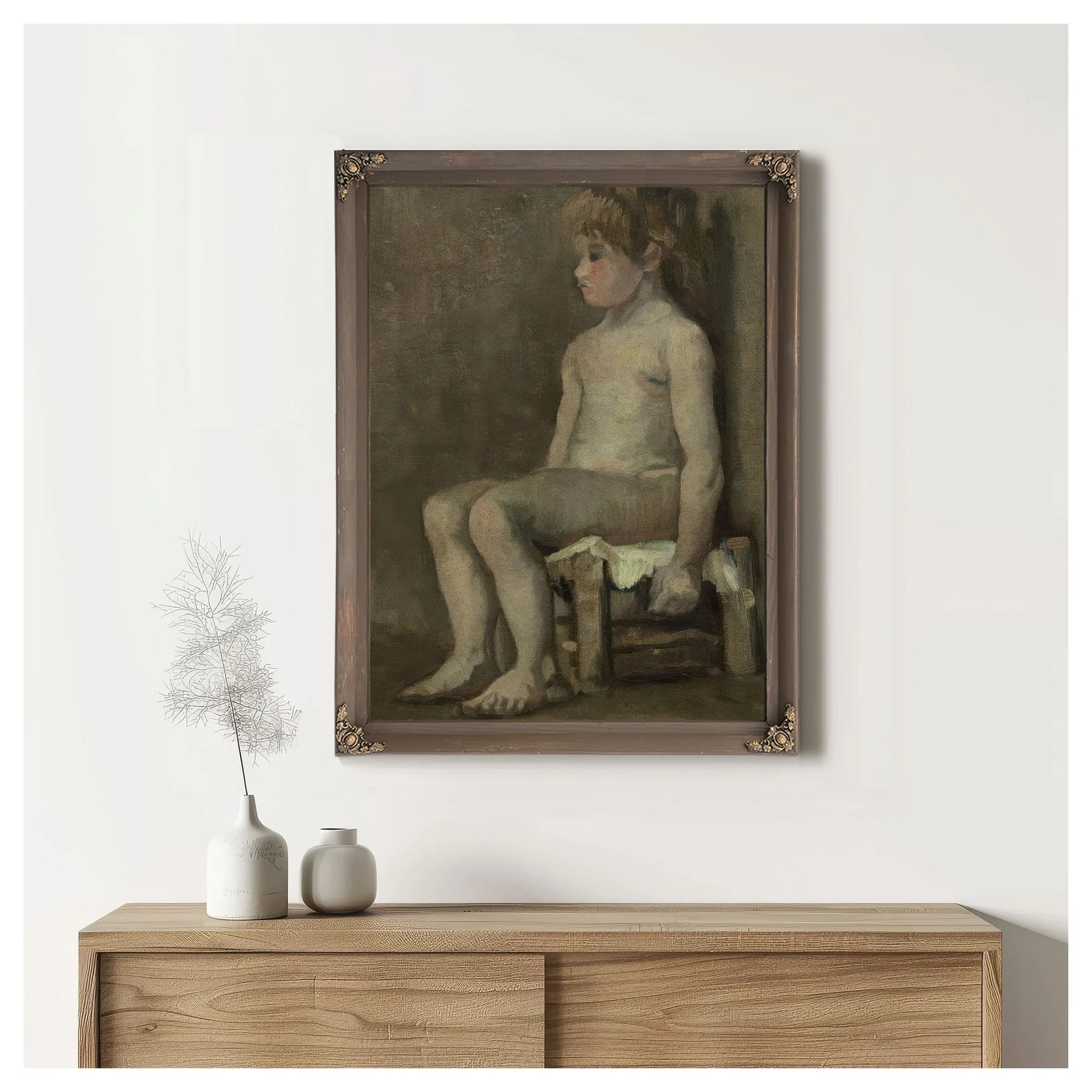 Nude Girl Seated By Vincent Van Gogh Fine Art Print