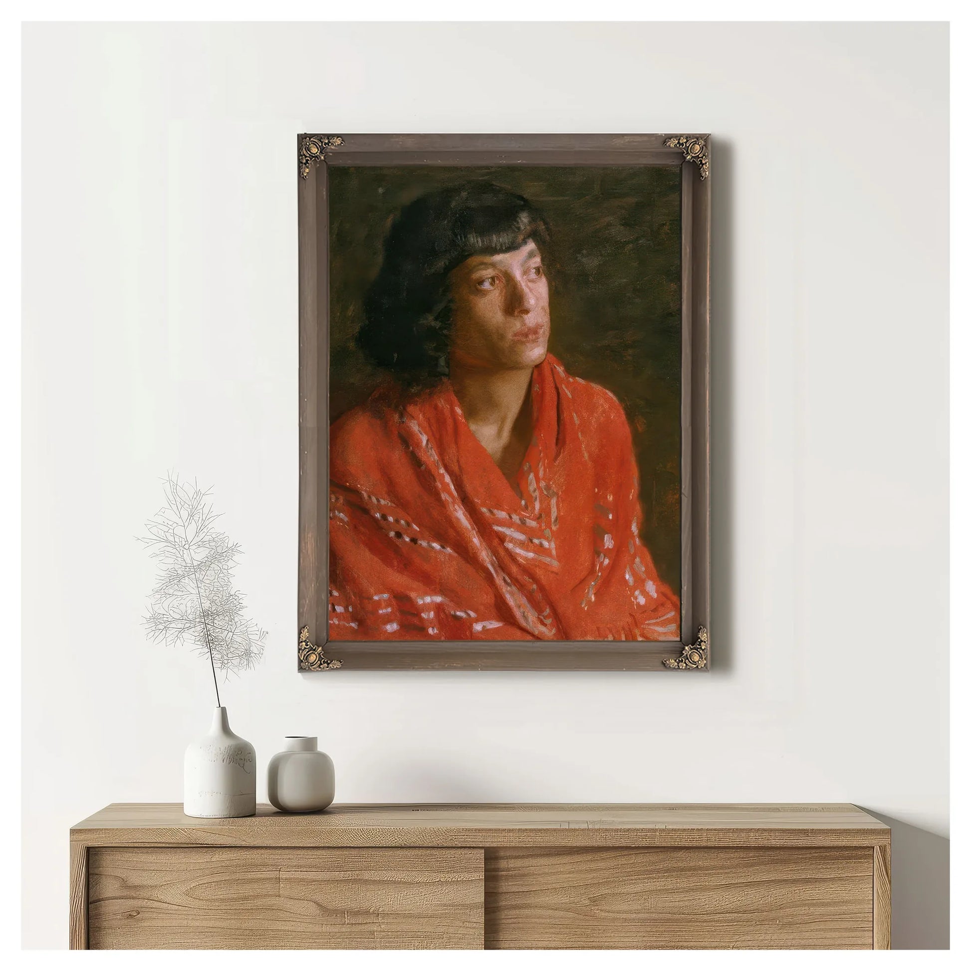 The Red Shawl By Thomas Eakins Fine Art Print