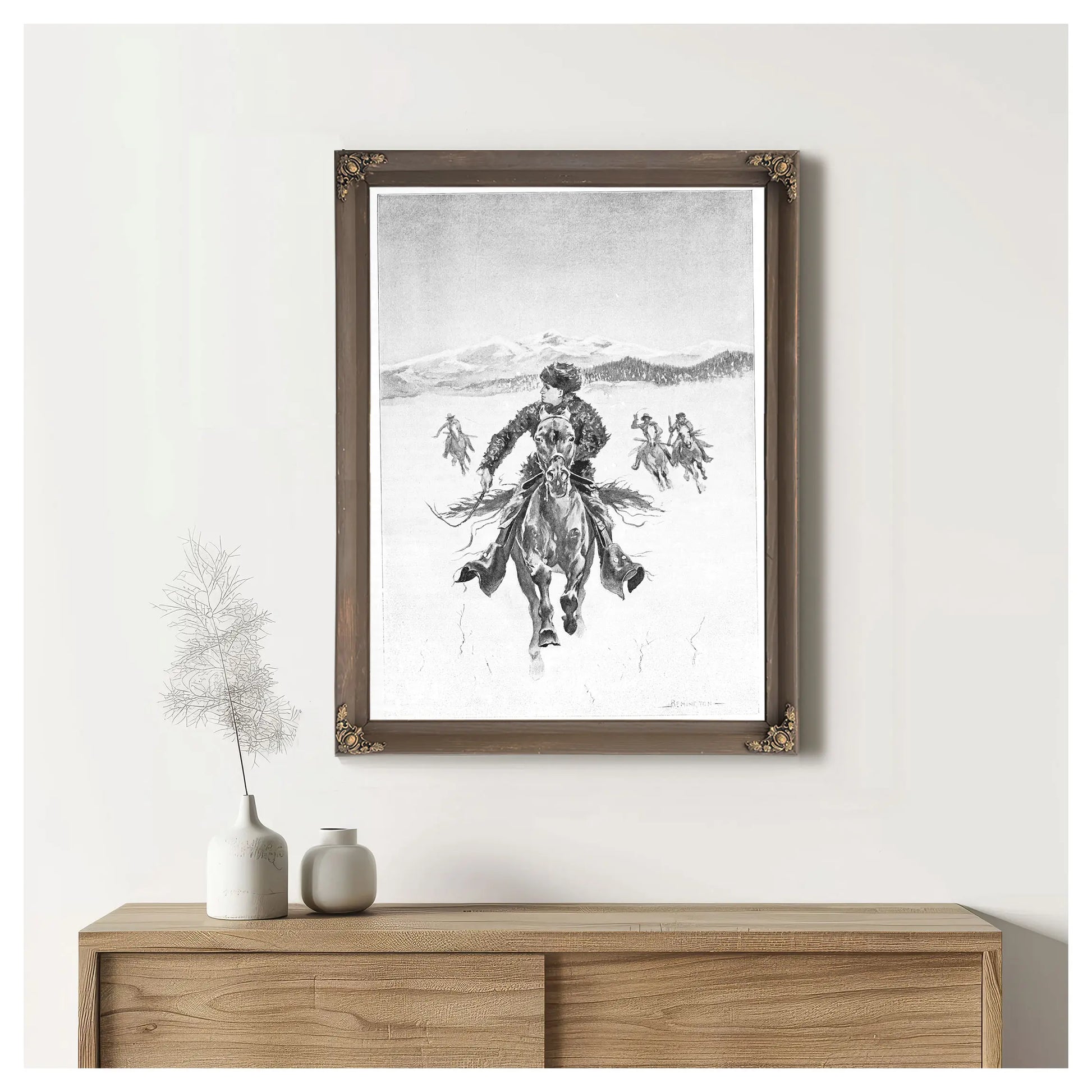 My Pursuers Were Not A Hundred Yards Behind Me by Frederic Remington