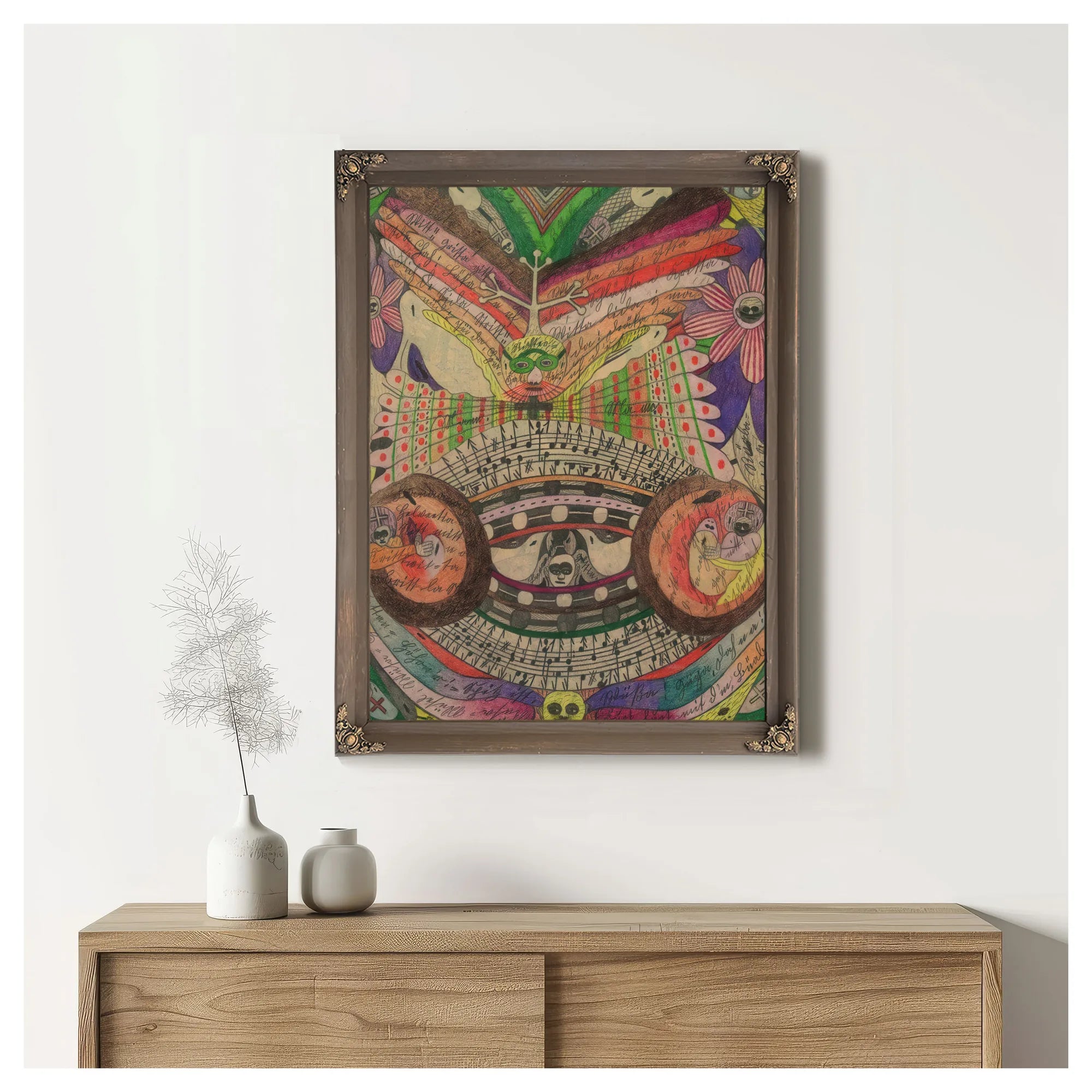 The Eyeglass Butterfly In India 1911 By Adolf Wolfli Fine Art Print