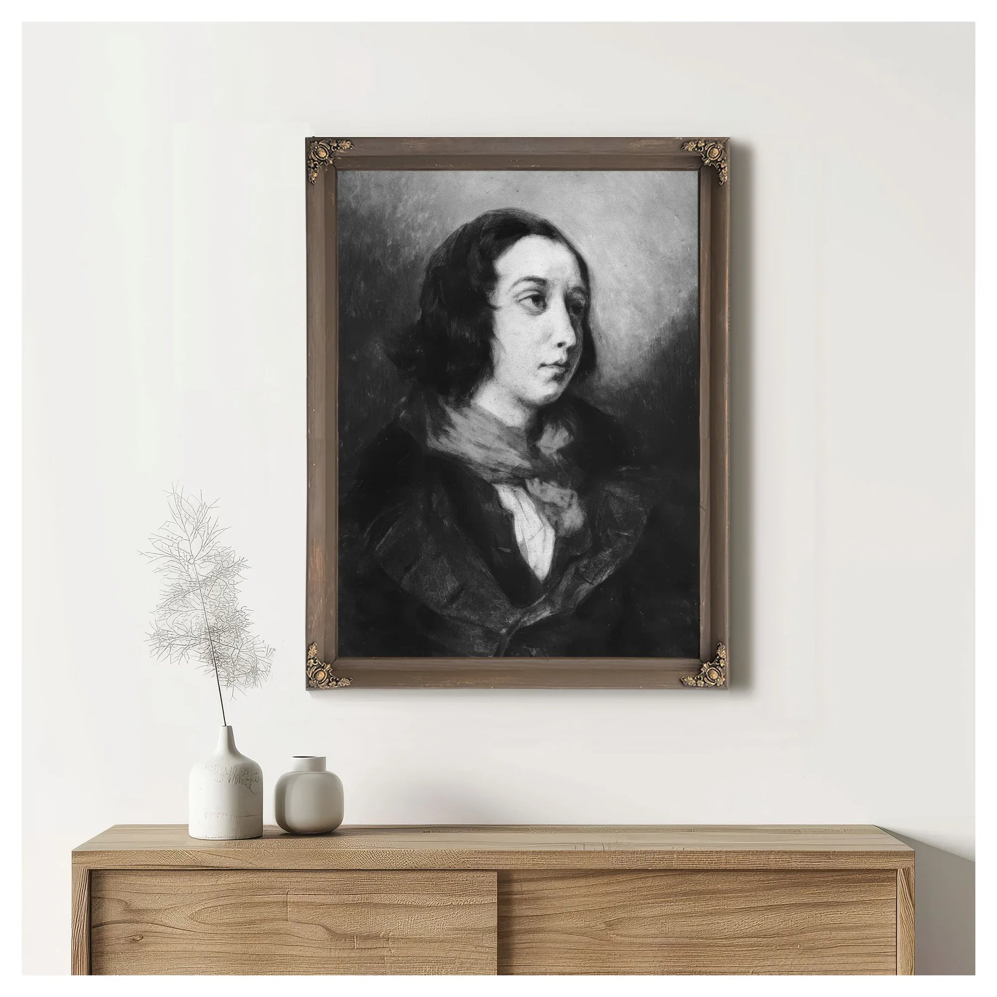 Portrait Of George Sand By Ferdinand Victor Eugene Delacroix Fine Art Print