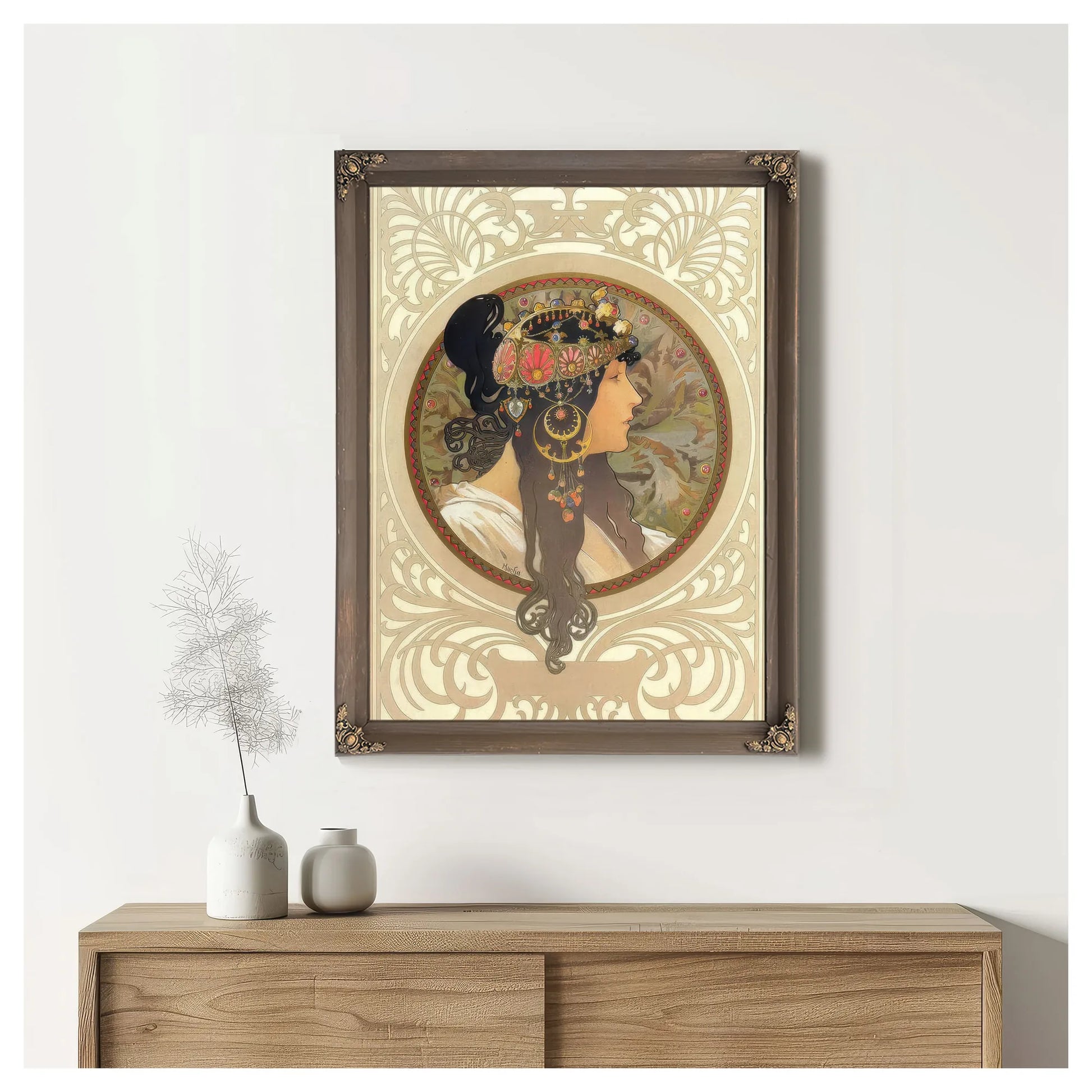 The Byzantine Heads Brunette By Alphonse Mucha Fine Art Print