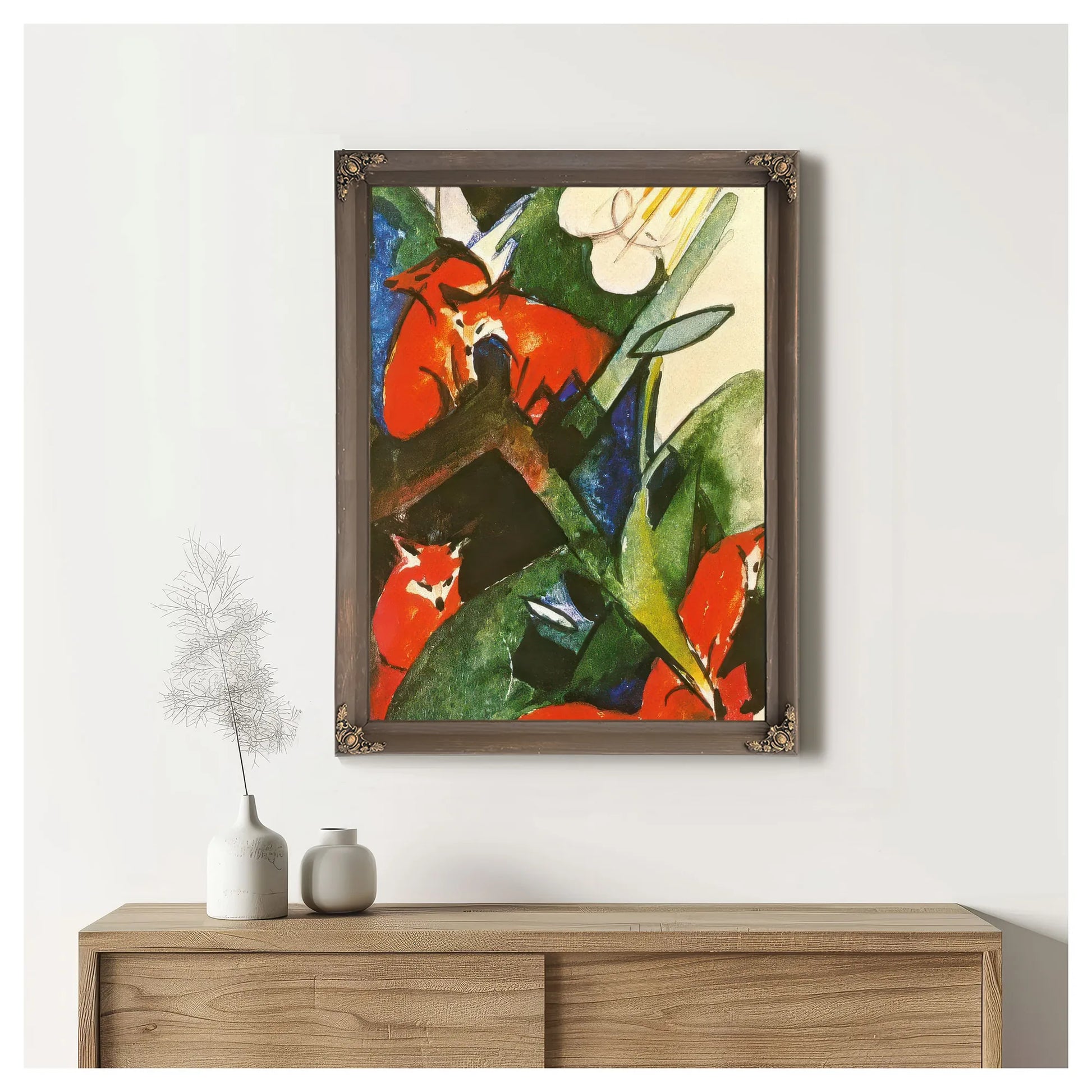 Four Foxes by Franz Marc Fine Art Print