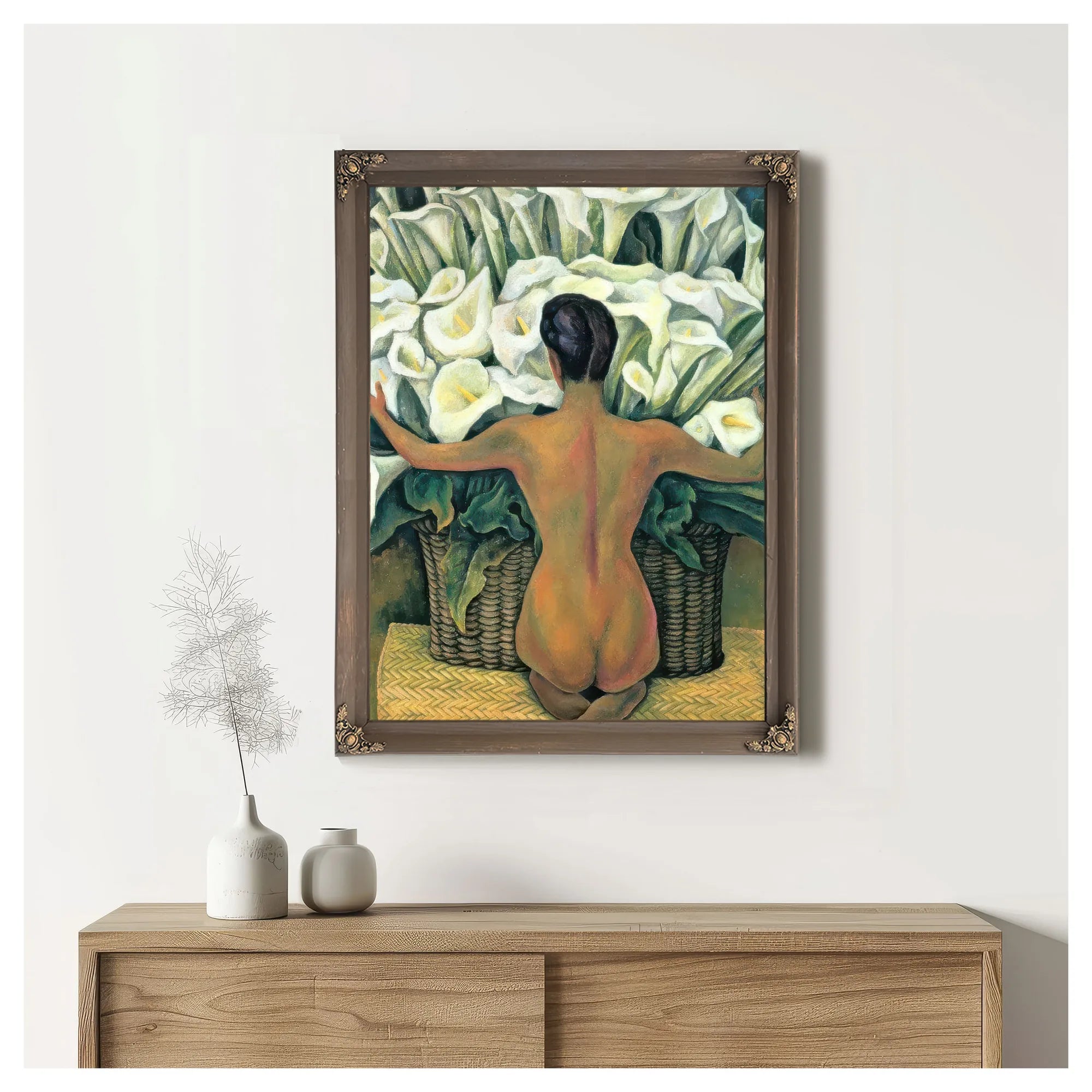 Nude With Calla Lilies By Diego Rivera Fine Art Print