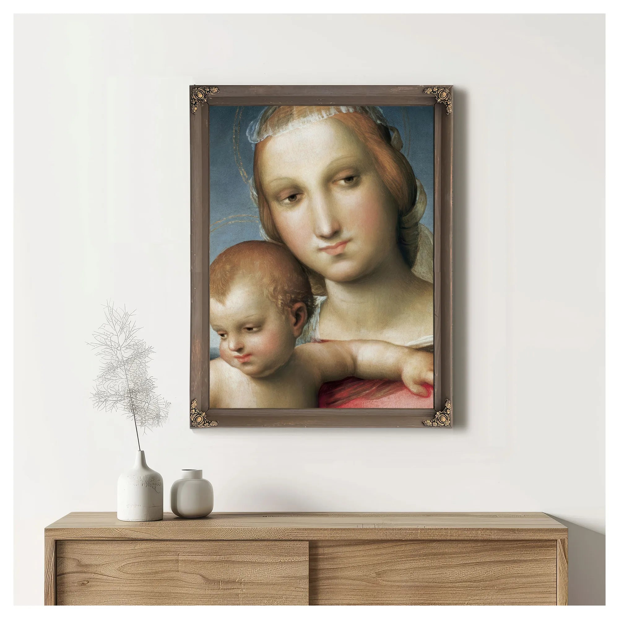 Detail From Virgin And Child By Raphael Fine Art Print
