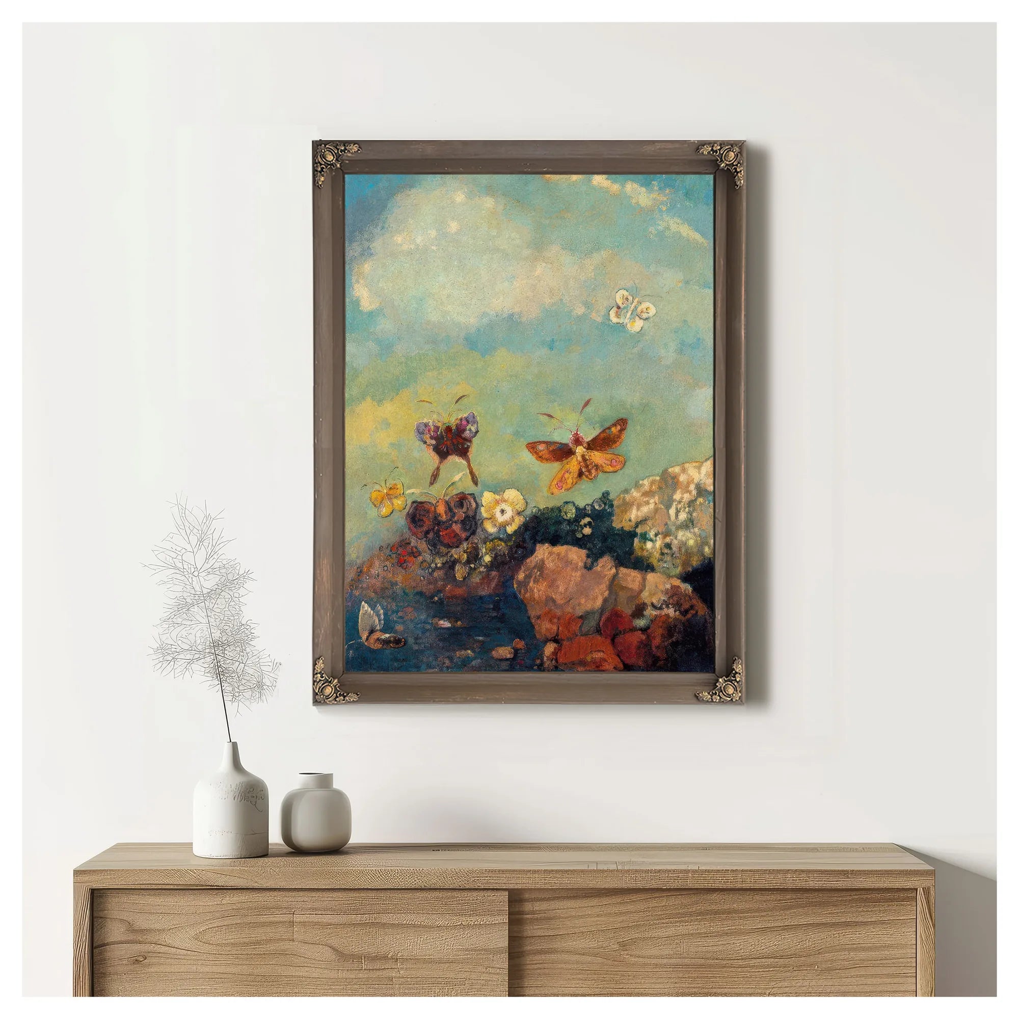 Butterflies 1910 73 9X54 9Cm Museum Of Modern Art By Odilon Redon Fine Art Print