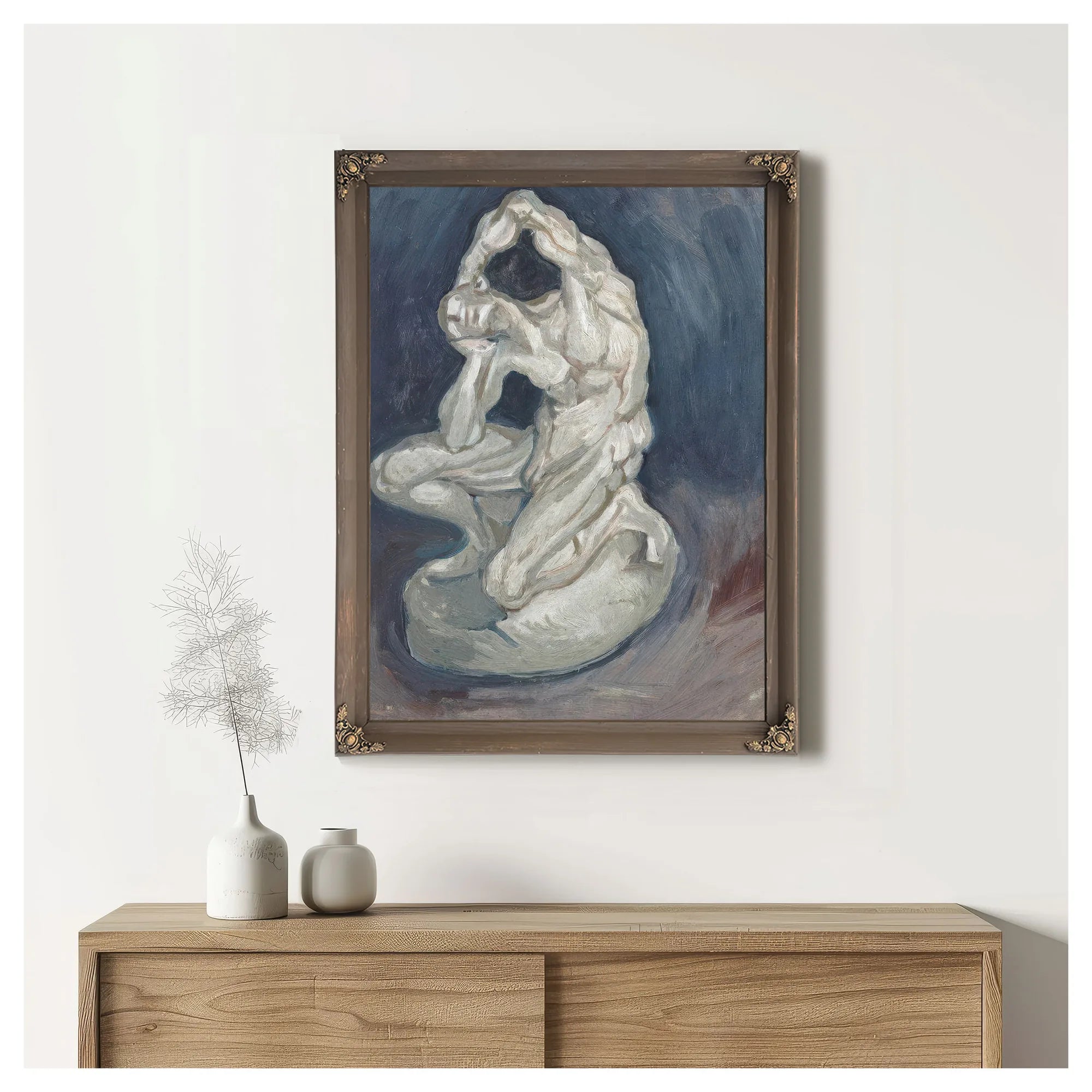 Kneeling Ecorche By Vincent Van Gogh Fine Art Print