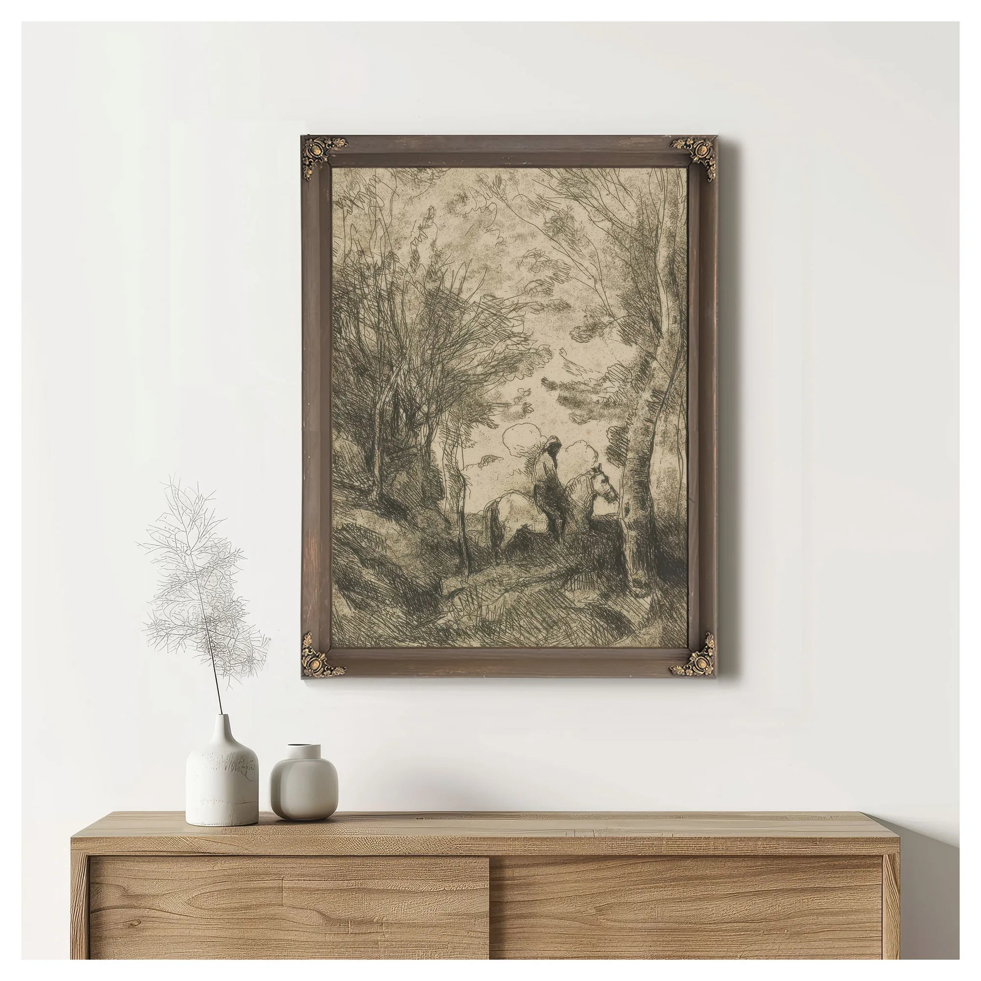 Le Grand Cavalier Sous Bois (The Large Rider In The Woods) By Jean Baptiste Camille Corot Fine Art Print