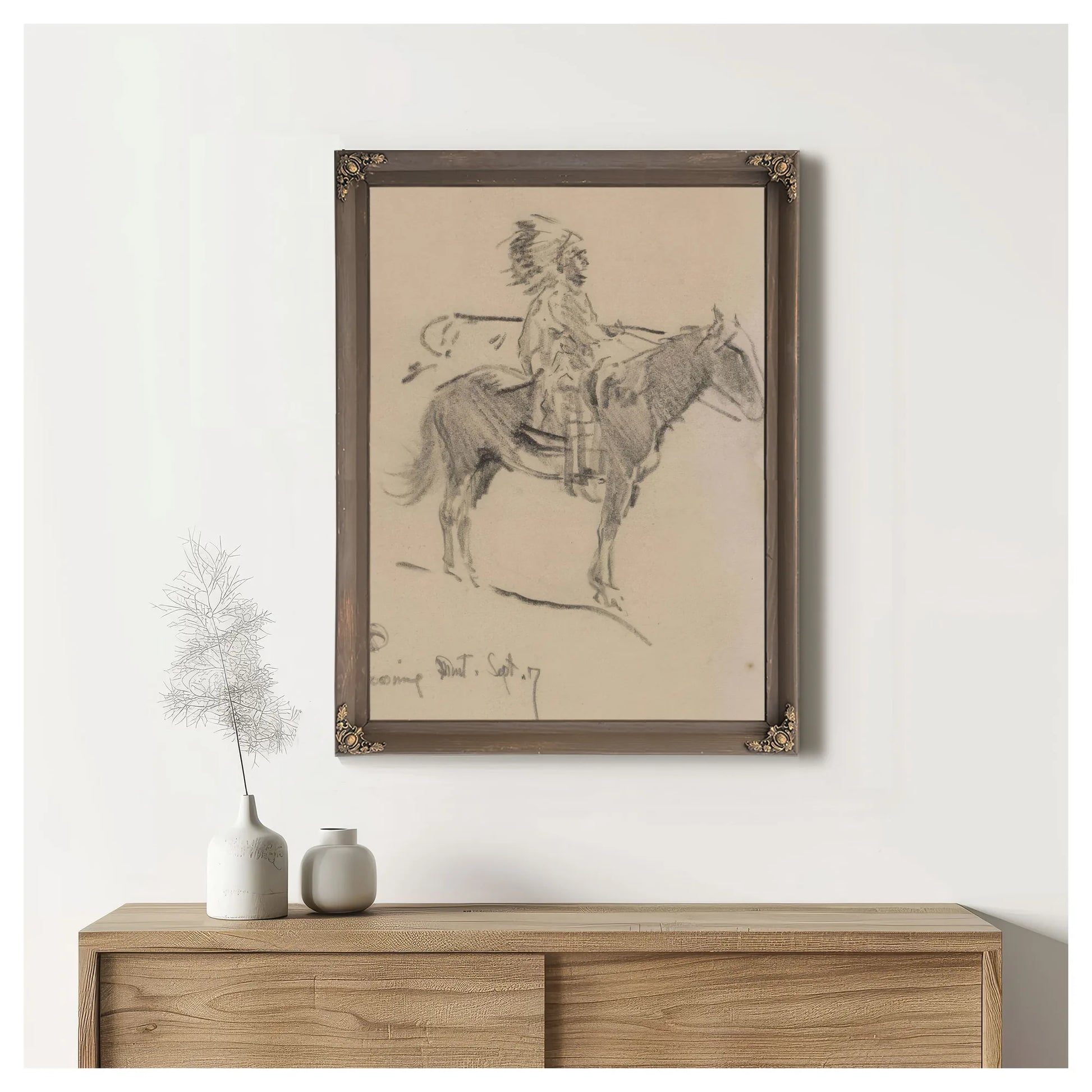 Indian On Horseback , By Maynard Dixon Fine Art Print