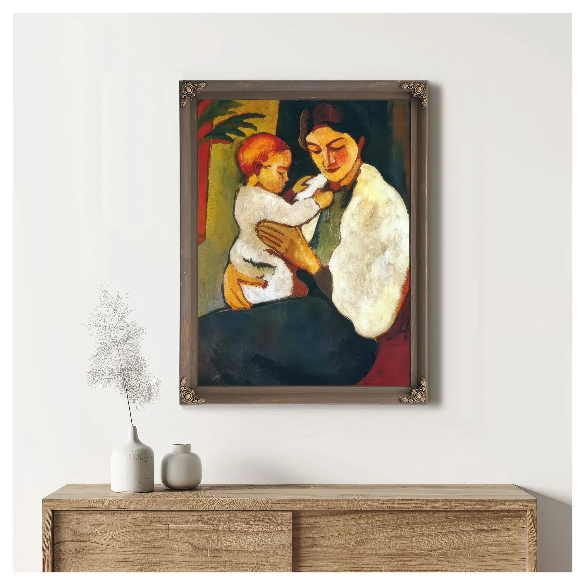 Mother And Child By August Macke Fine Art Print