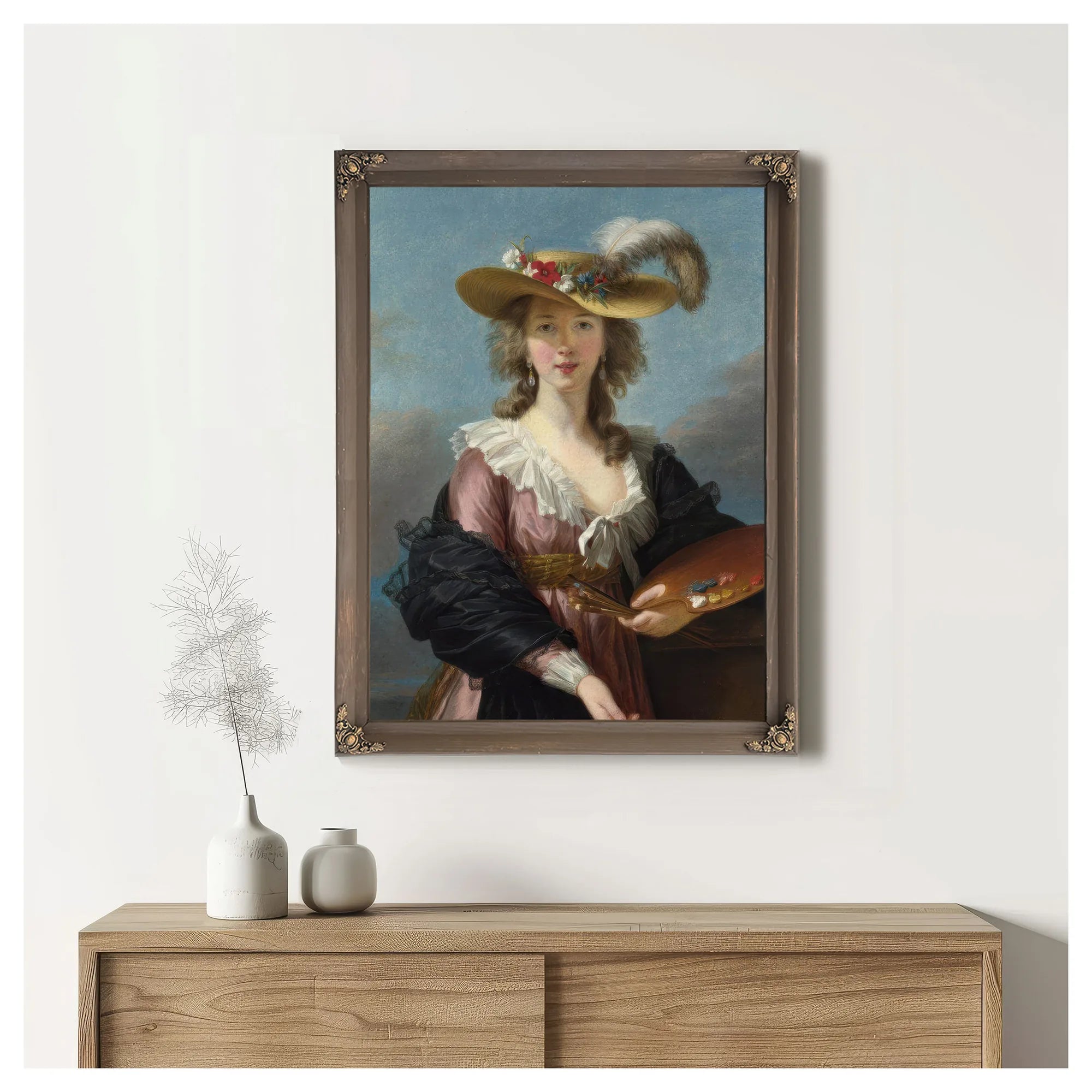 Louise Self Portrait In A Straw Hat 1782 By Elisabeth Vigee Le Brun Fine Art Print