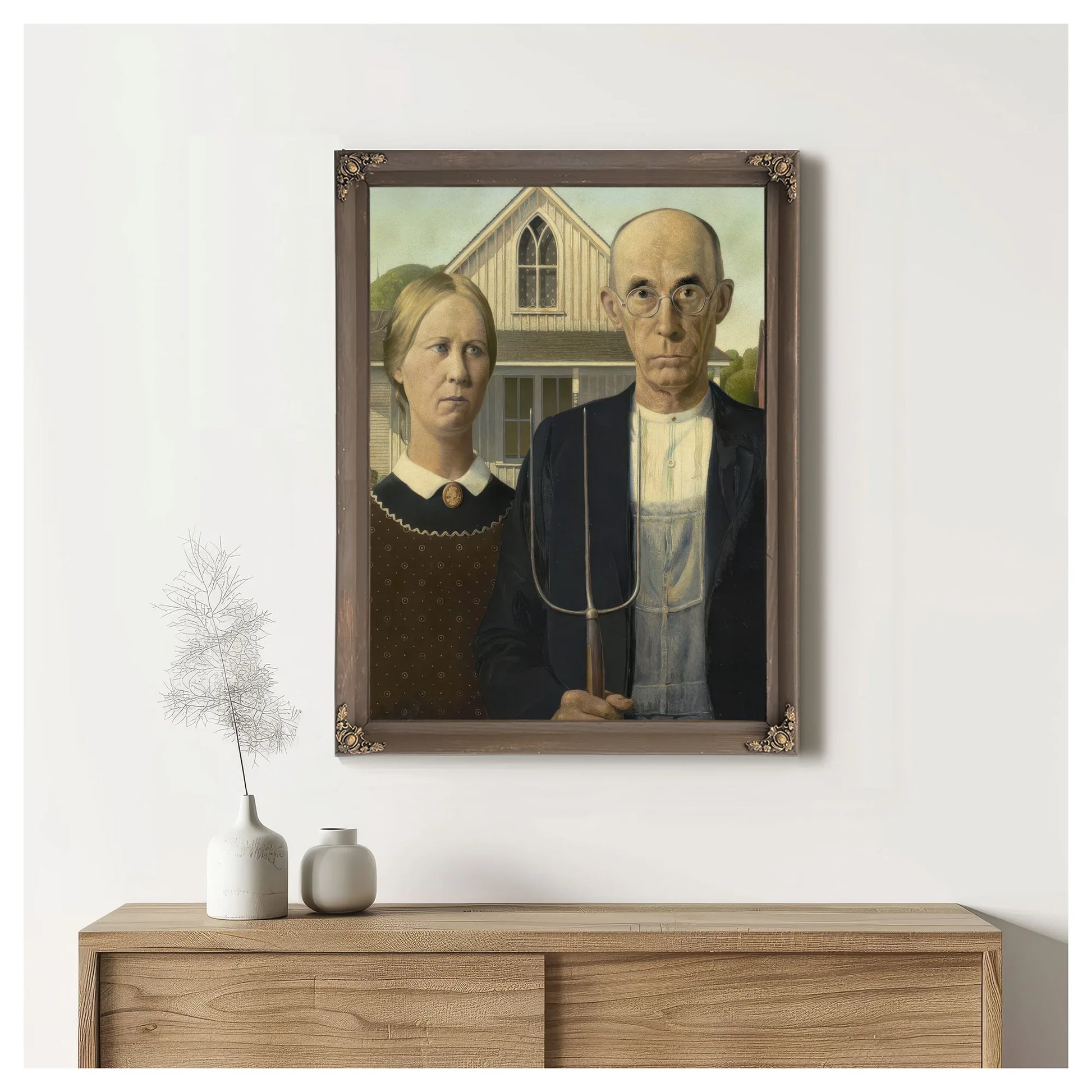 American Gothic By Grant Wood Fine Art Print