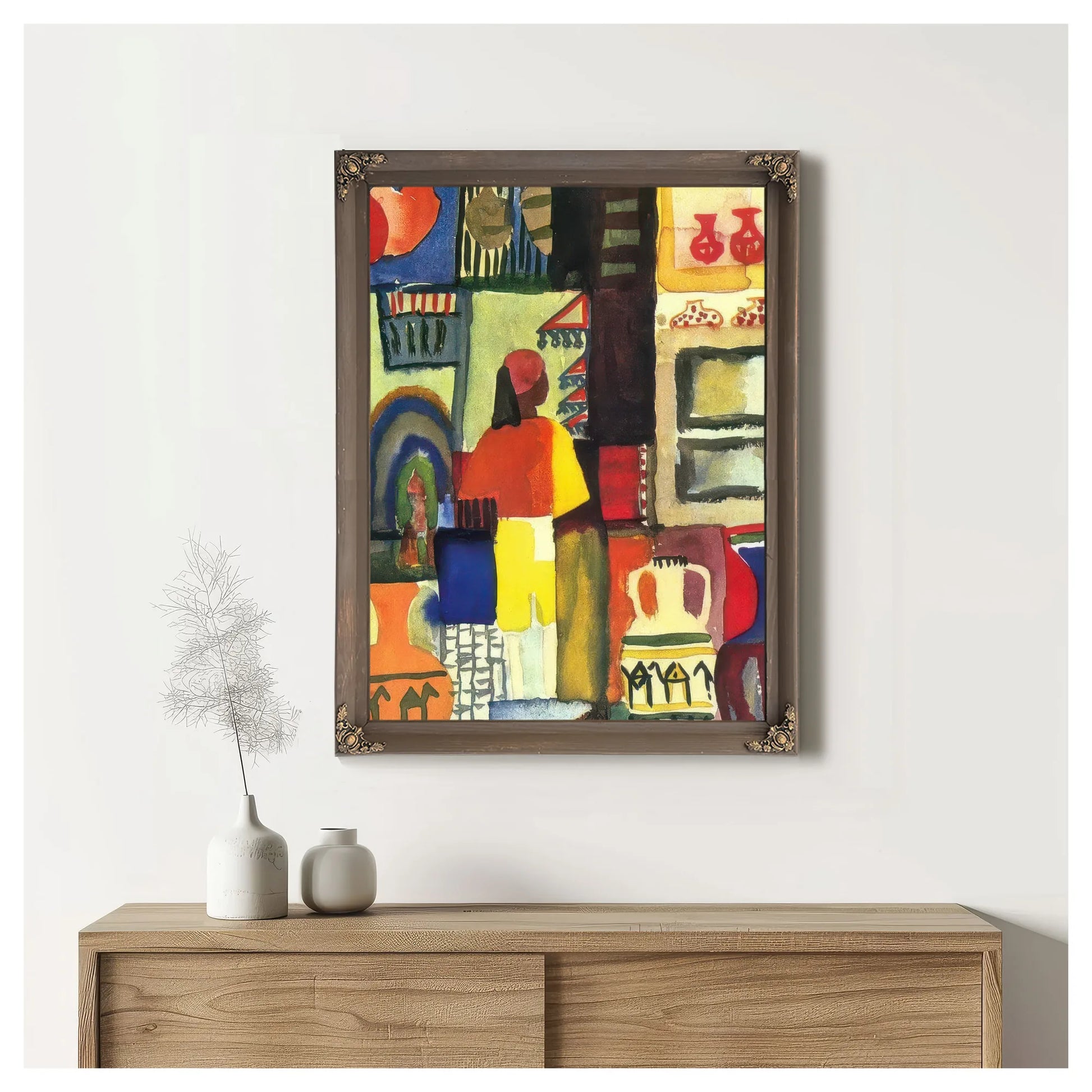 Merchant With Jugs By August Macke Fine Art Print