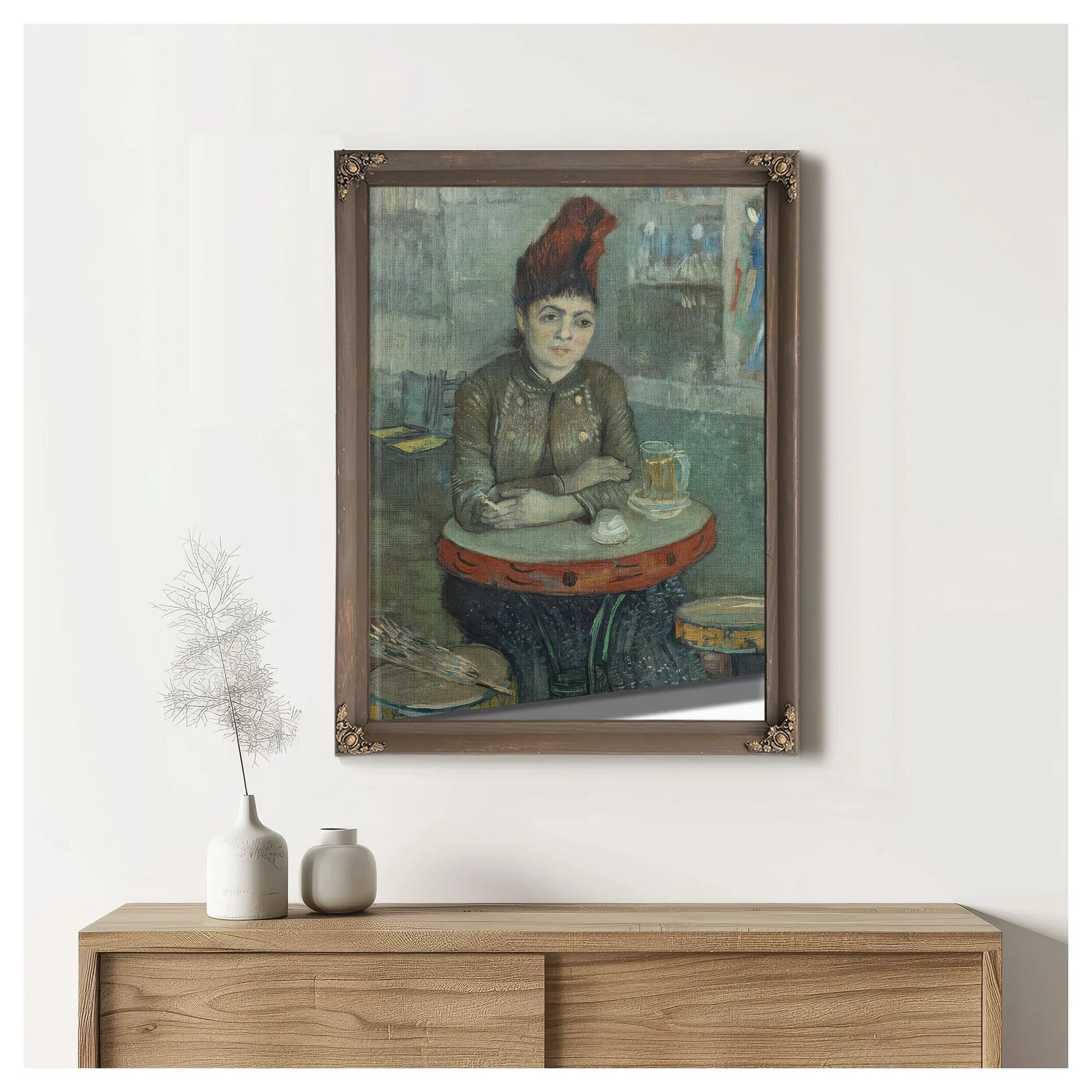 In The Cafe Agostina Segatori In Le Tambourin By Vincent Van Gogh Fine Art Print