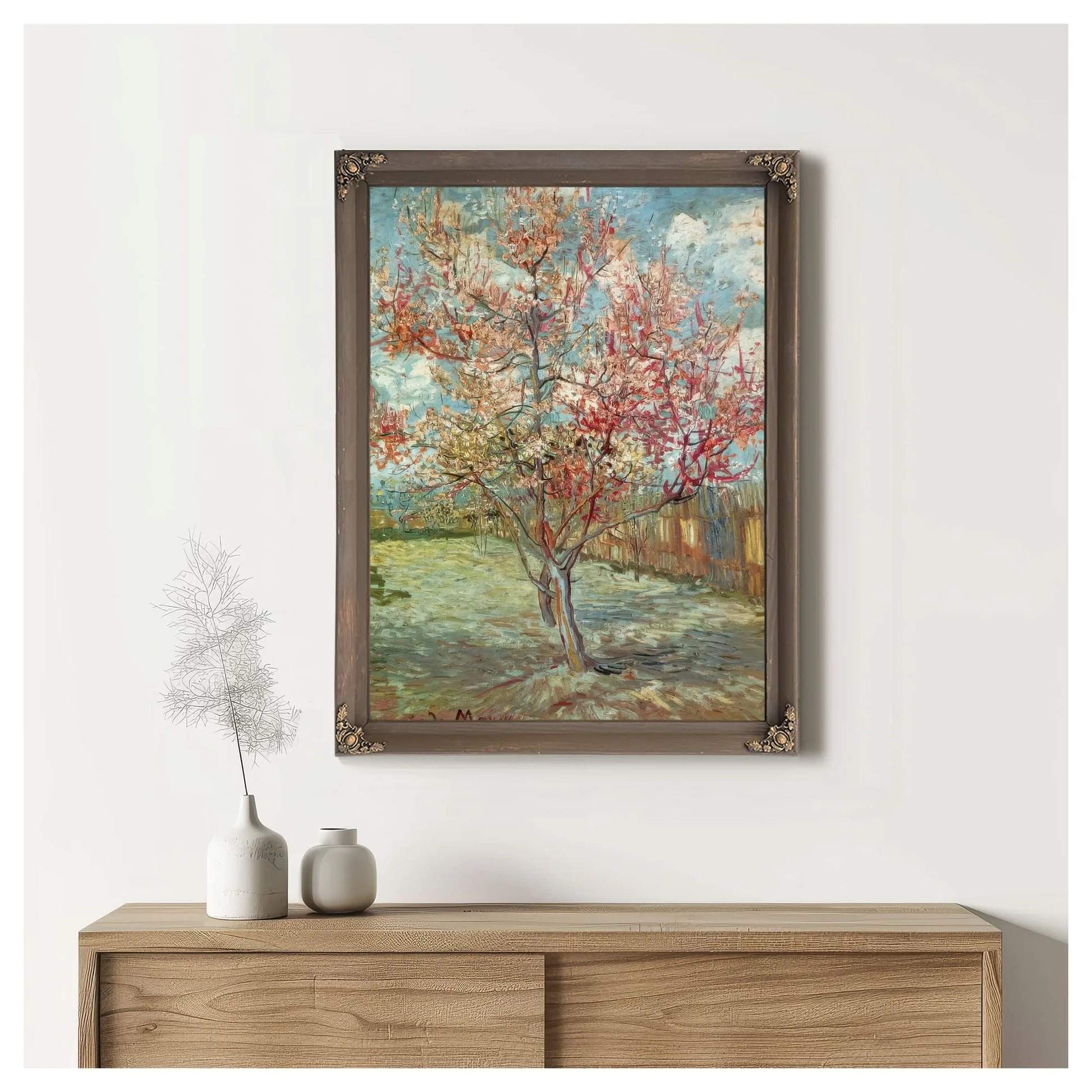 Pink Peach Trees By Vincent Van Gogh Fine Art Print