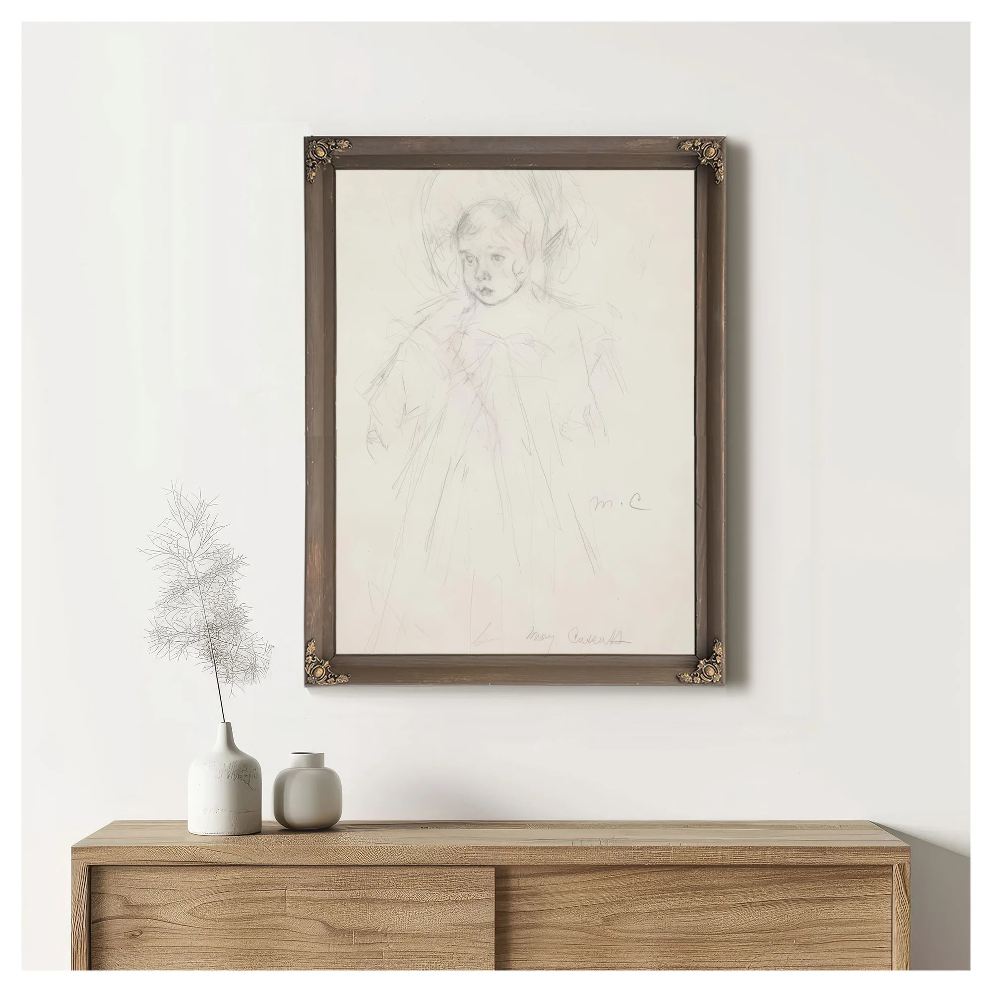 Study Of A Young Girl (Etude De Jeune Fille) By Mary Cassatt Fine Art Print