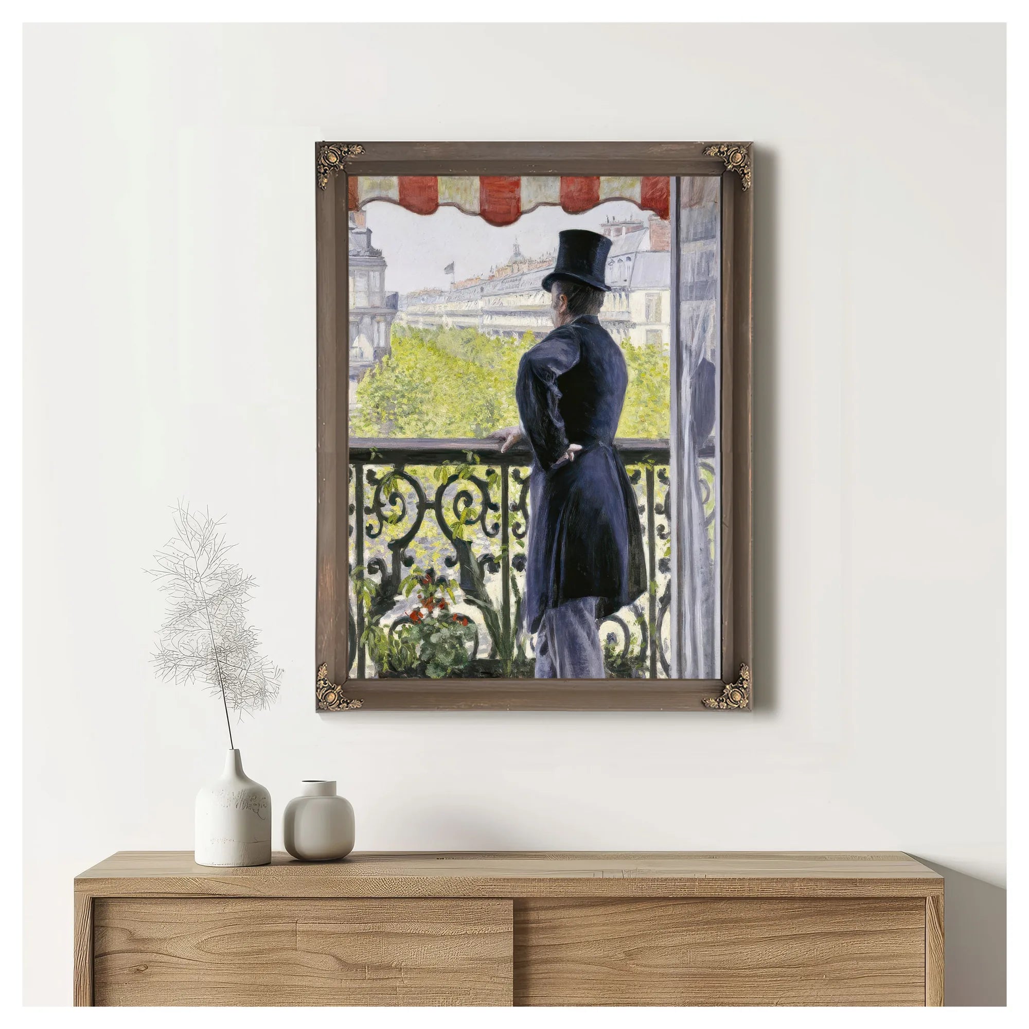 Man On A Balcony, Boulevard Haussmann By Gustave Caillebotte Fine Art Print