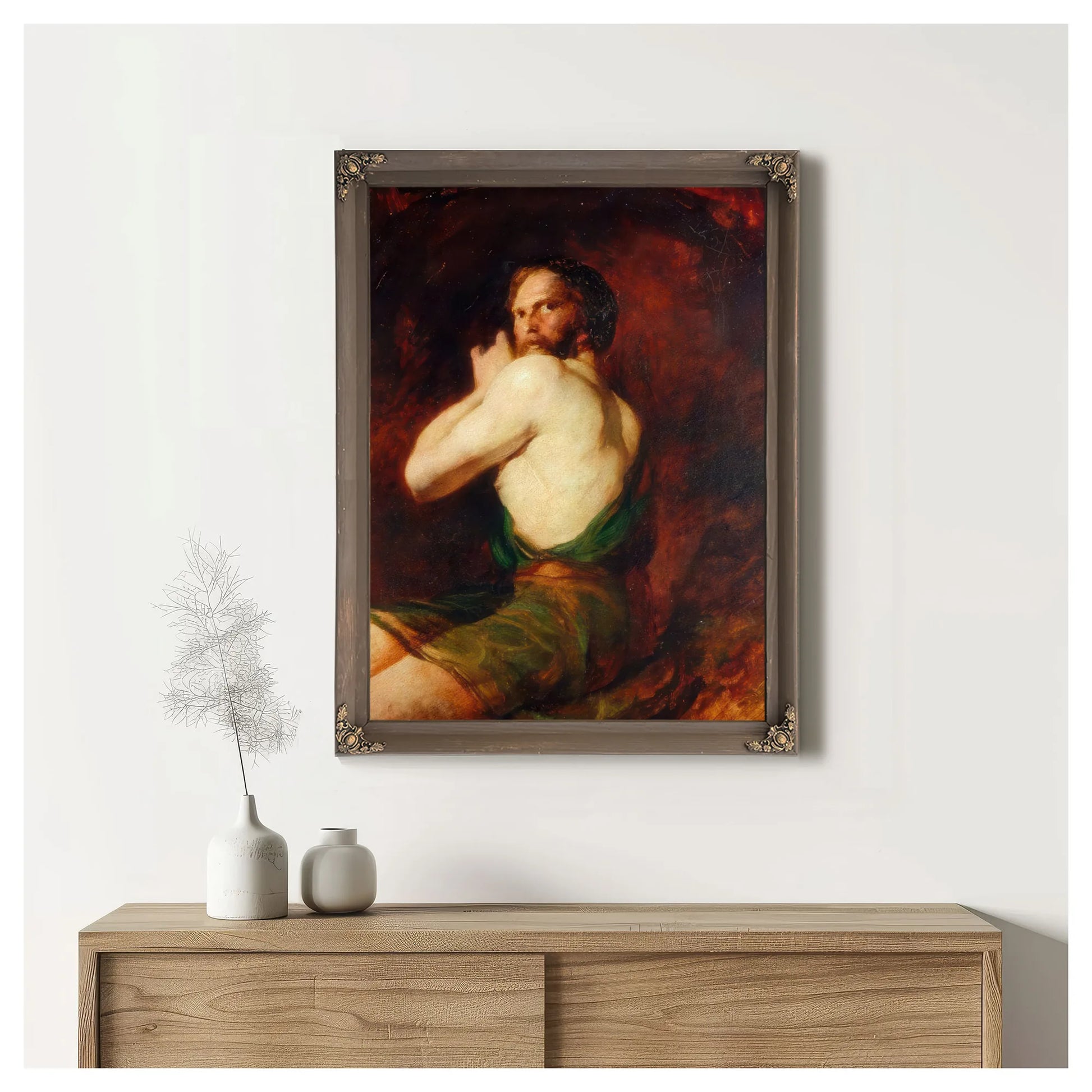 Figure Of A Seated Man By William Etty Fine Art Print