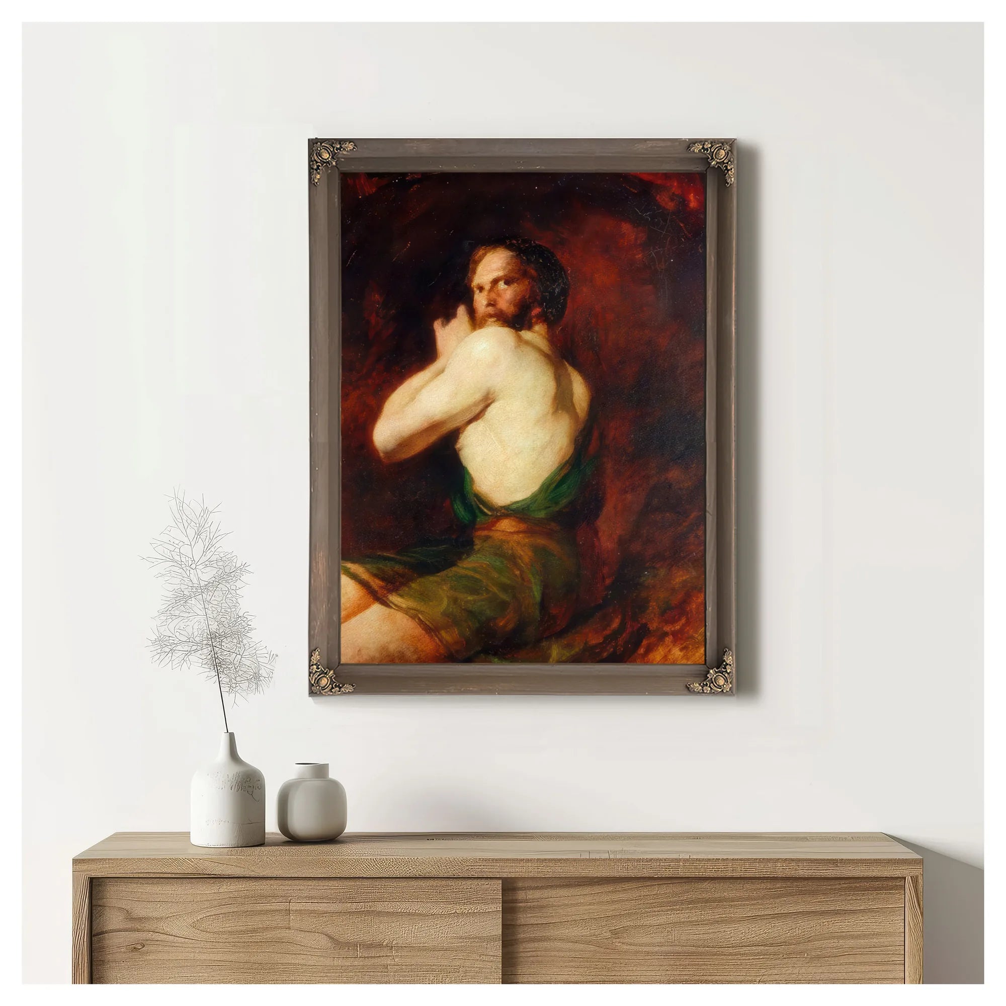 Figure Of A Seated Man By William Etty Fine Art Print